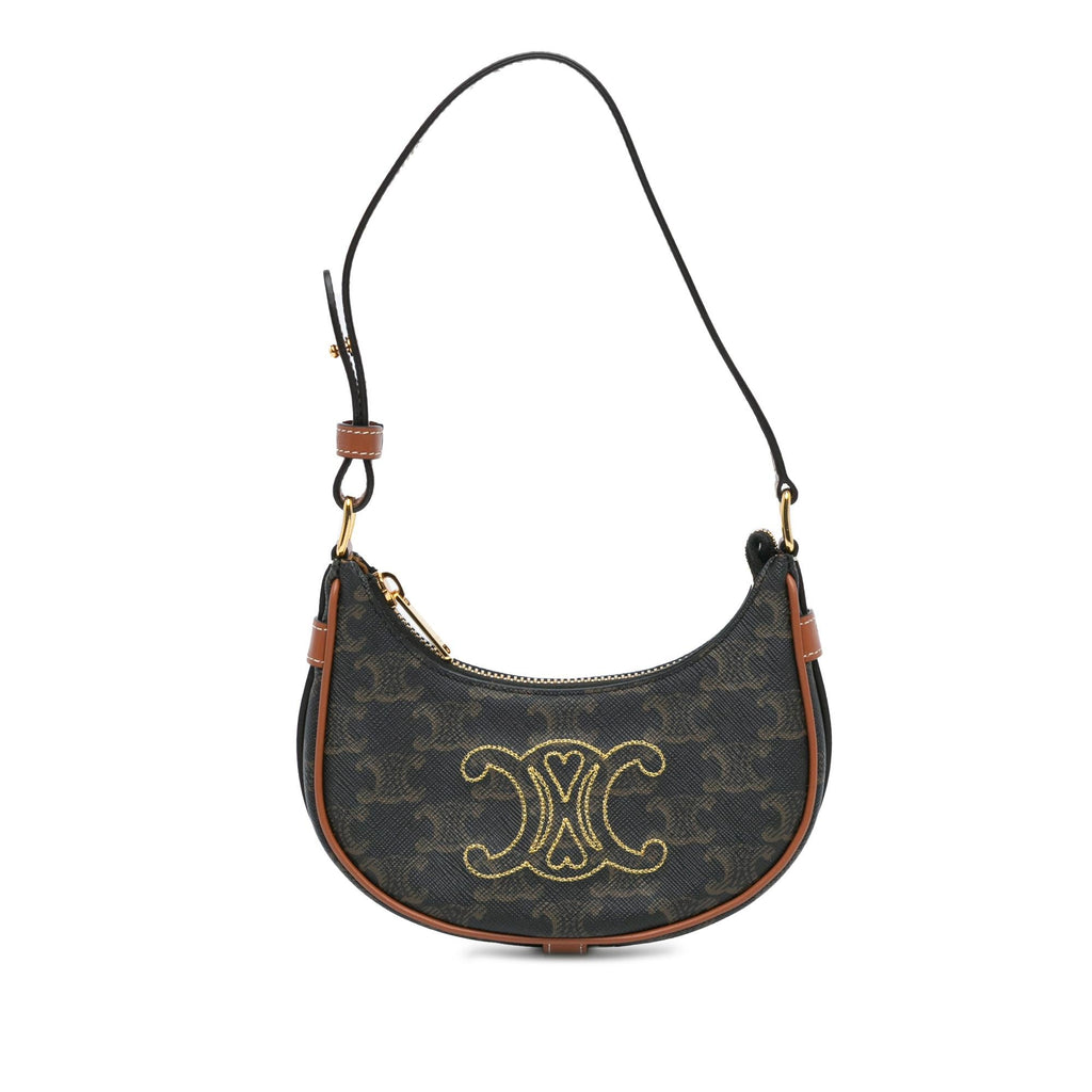 Celine Mini Triomphe Coated Canvas Ava Shoulder Bag