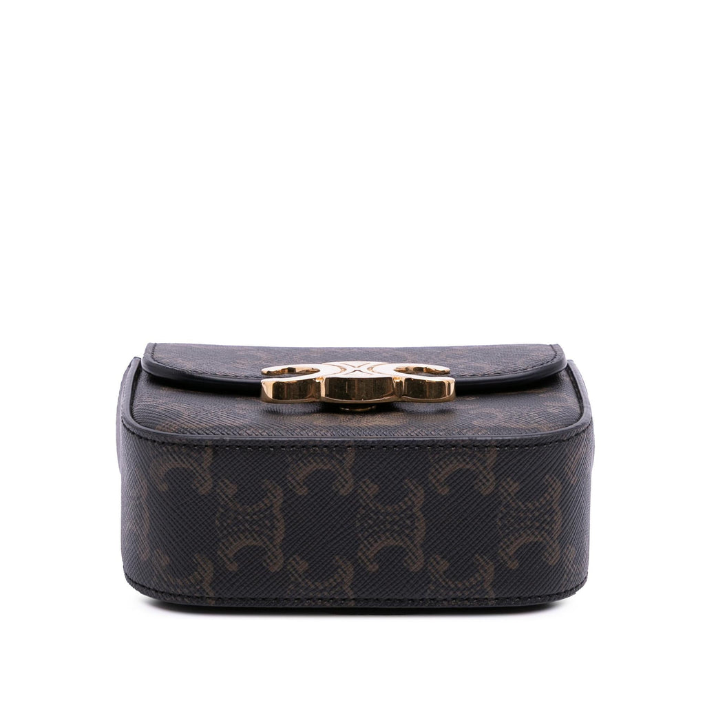 Celine Mini Triomphe Coated Canvas Triomphe Crossbody