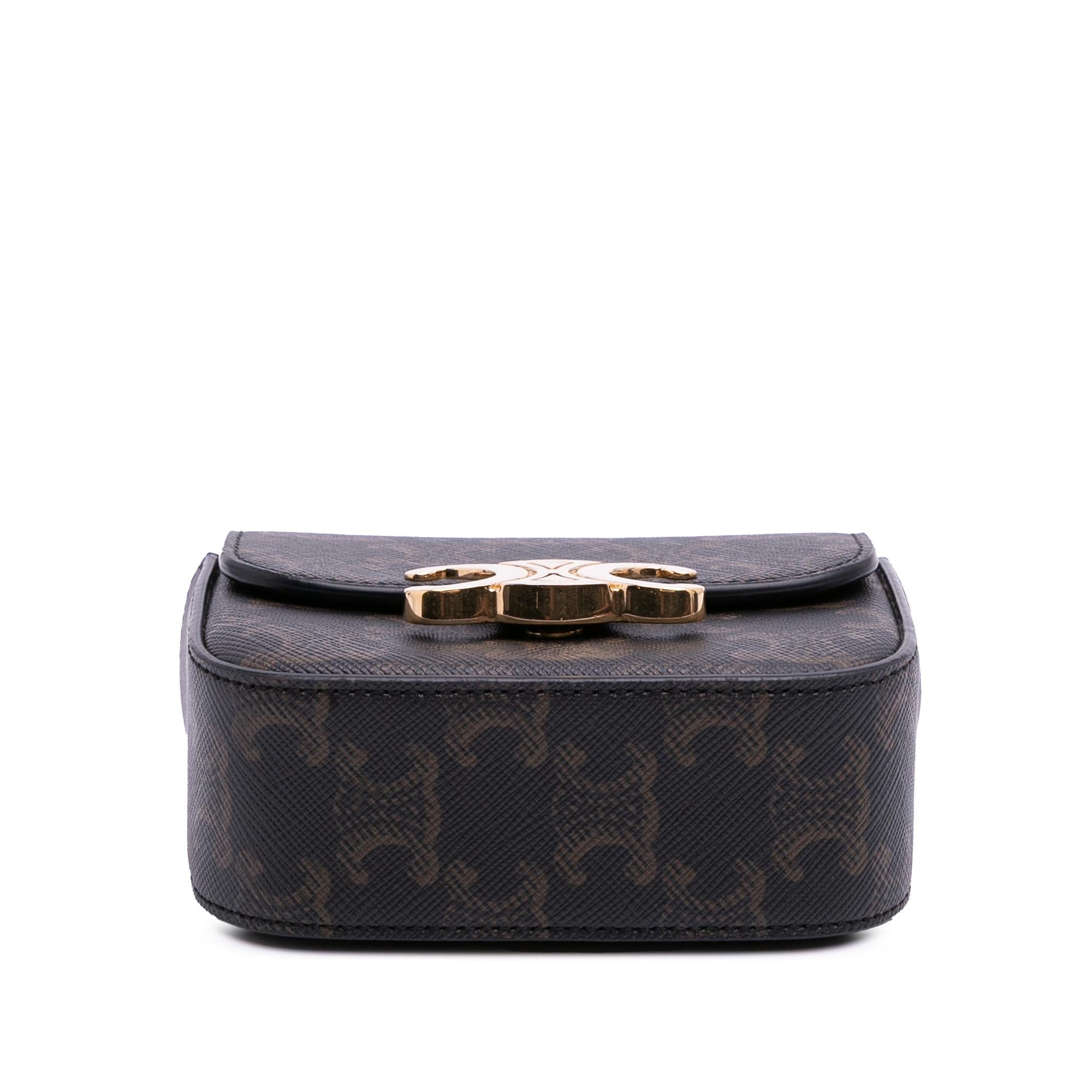 Celine Mini Triomphe Coated Canvas Triomphe Crossbody