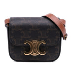 Celine Mini Triomphe Coated Canvas Triomphe Crossbody