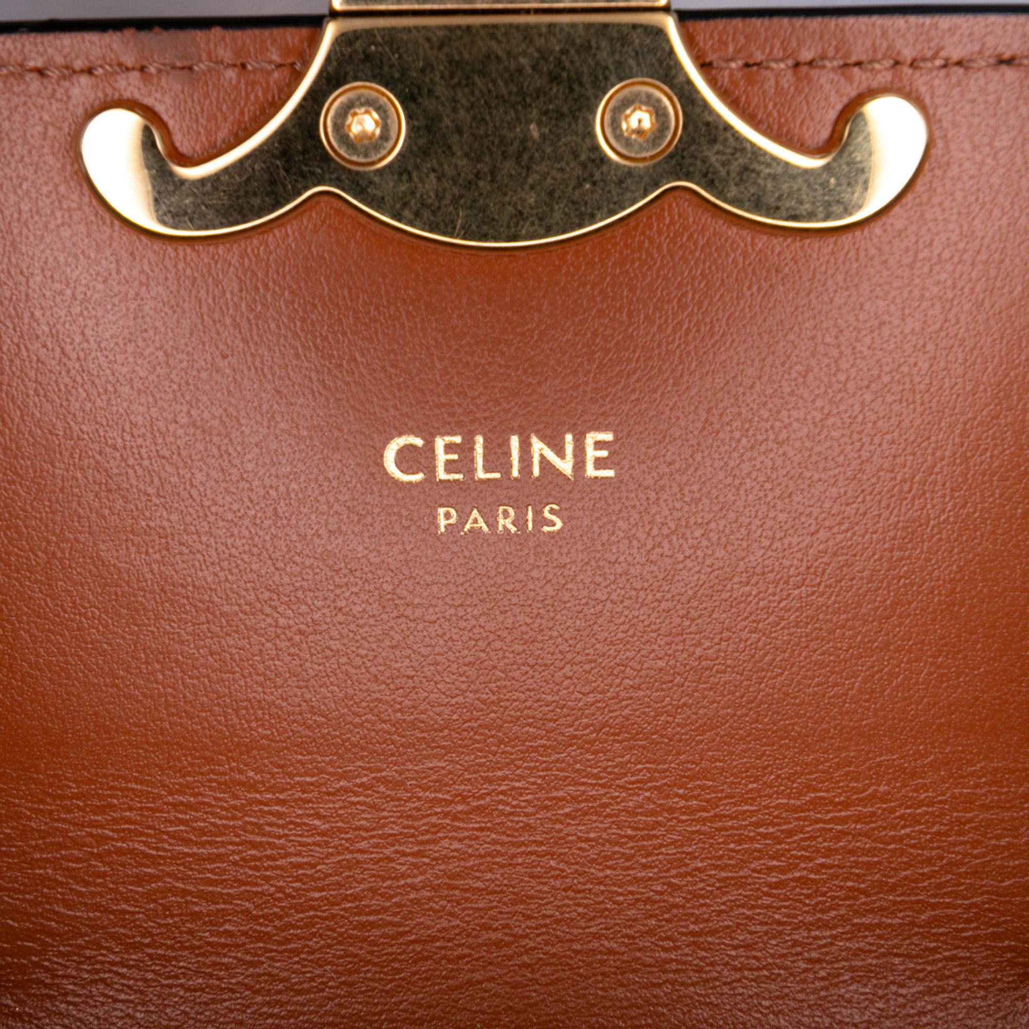 Celine Mini Triomphe Coated Canvas Triomphe Crossbody