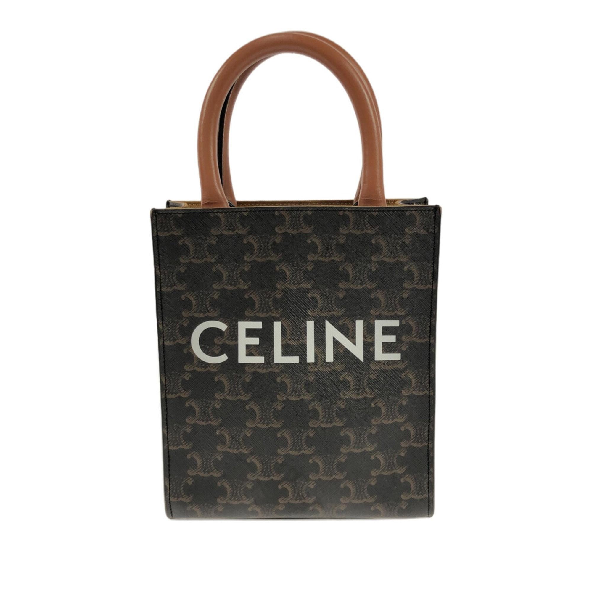 Celine Mini Triomphe Coated Canvas Vertical Cabas Satchel