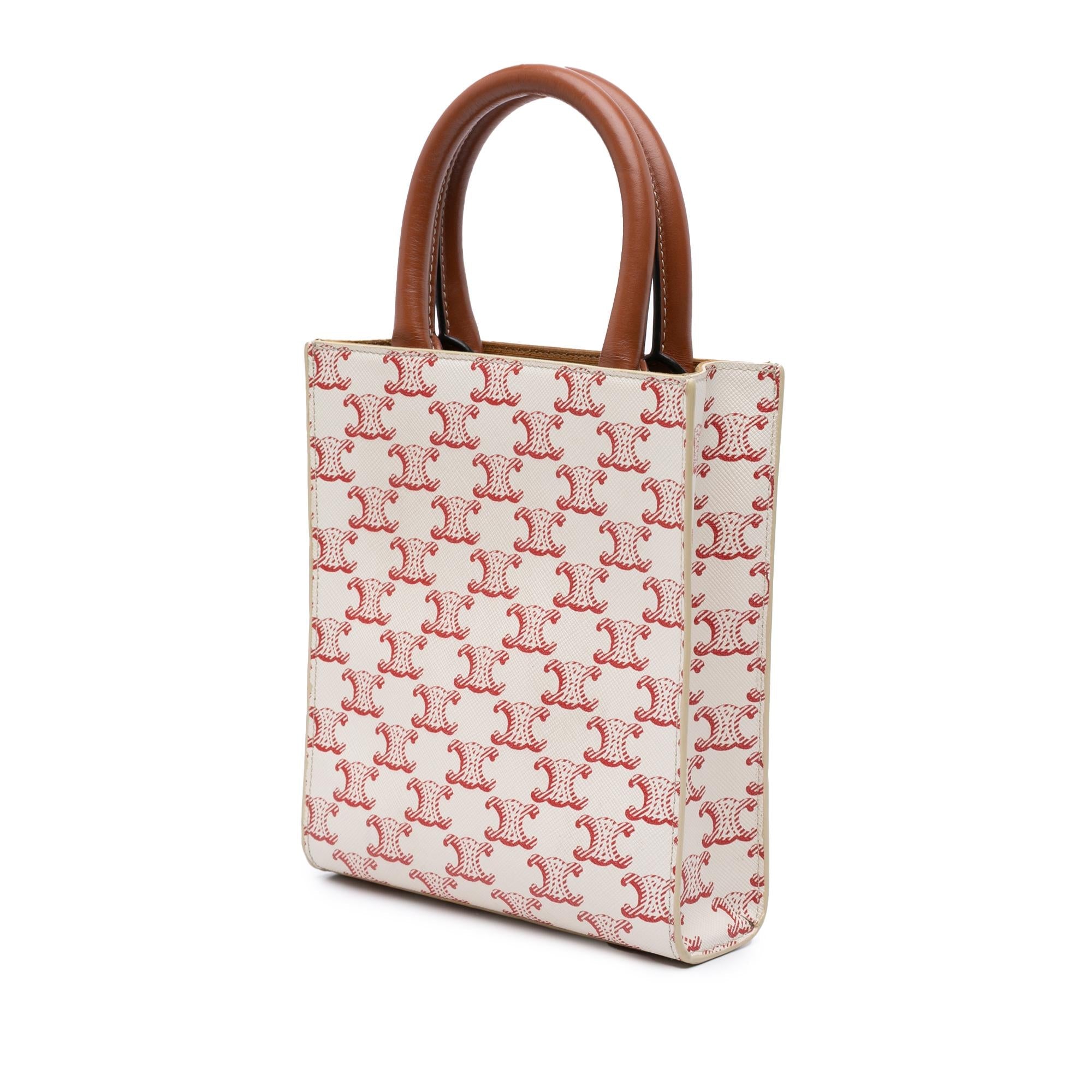 Celine Mini Triomphe Coated Canvas Vertical Cabas Satchel
