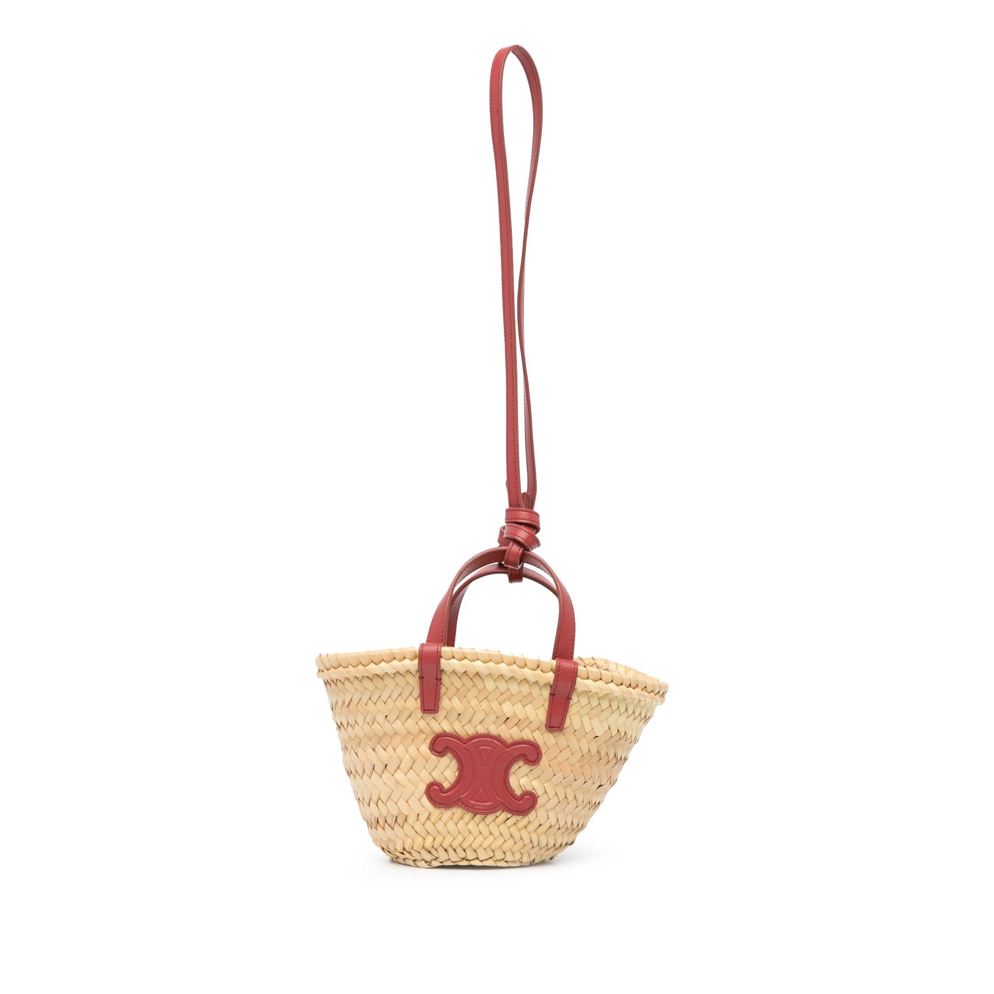 Celine Mini Triomphe Raffia Classic Panier
