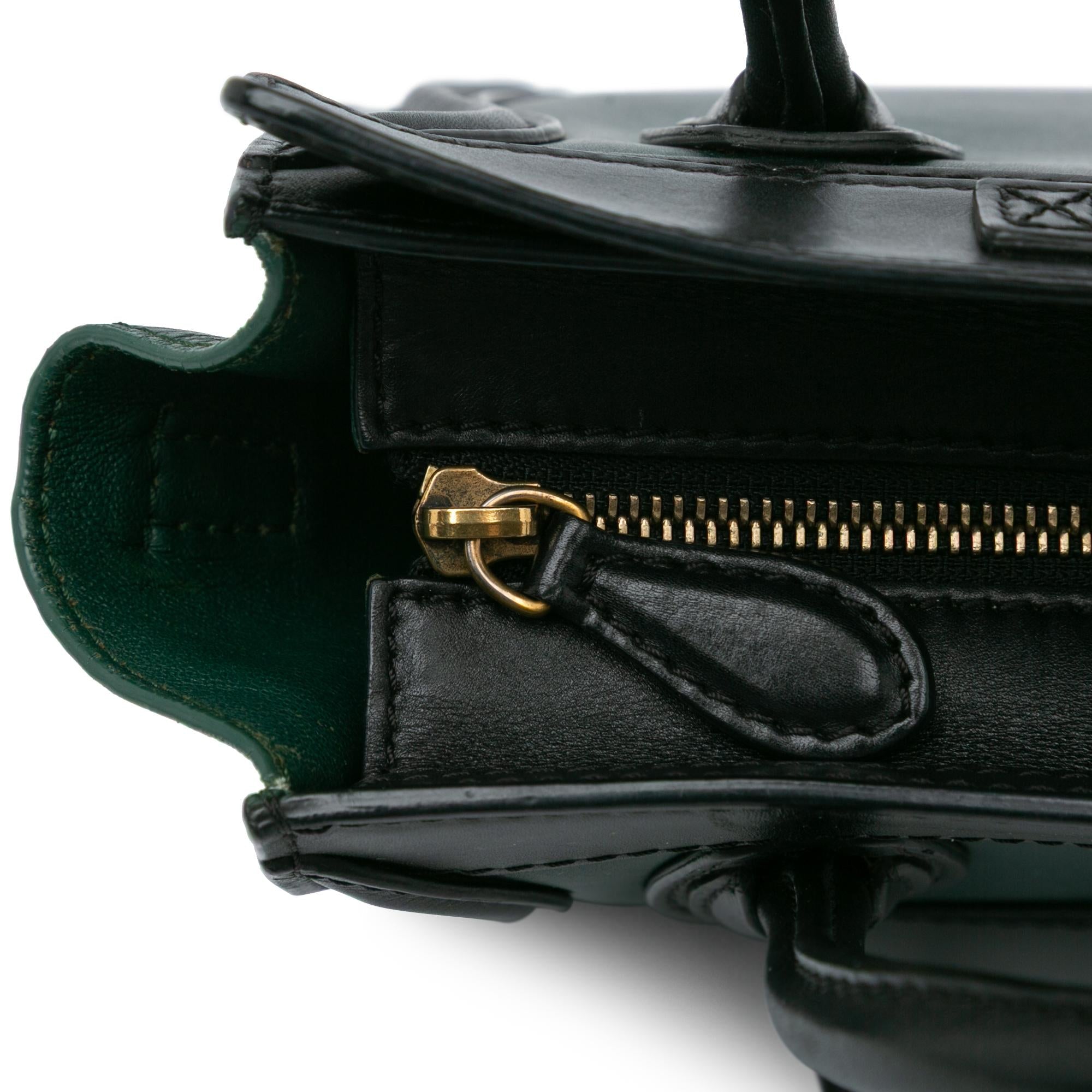 Celine Nano Bicolor Leather Luggage Tote