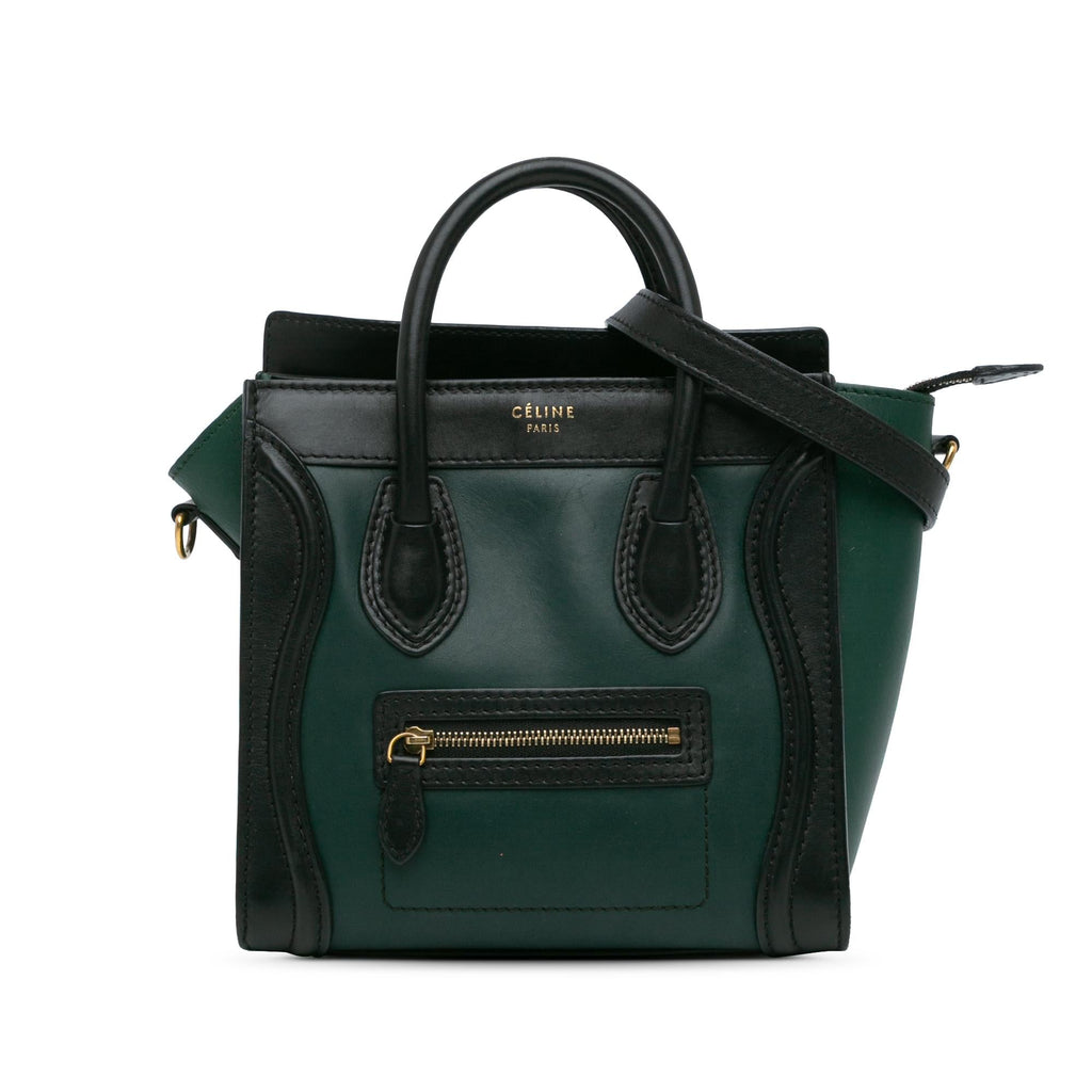 Celine Nano Bicolor Leather Luggage Tote