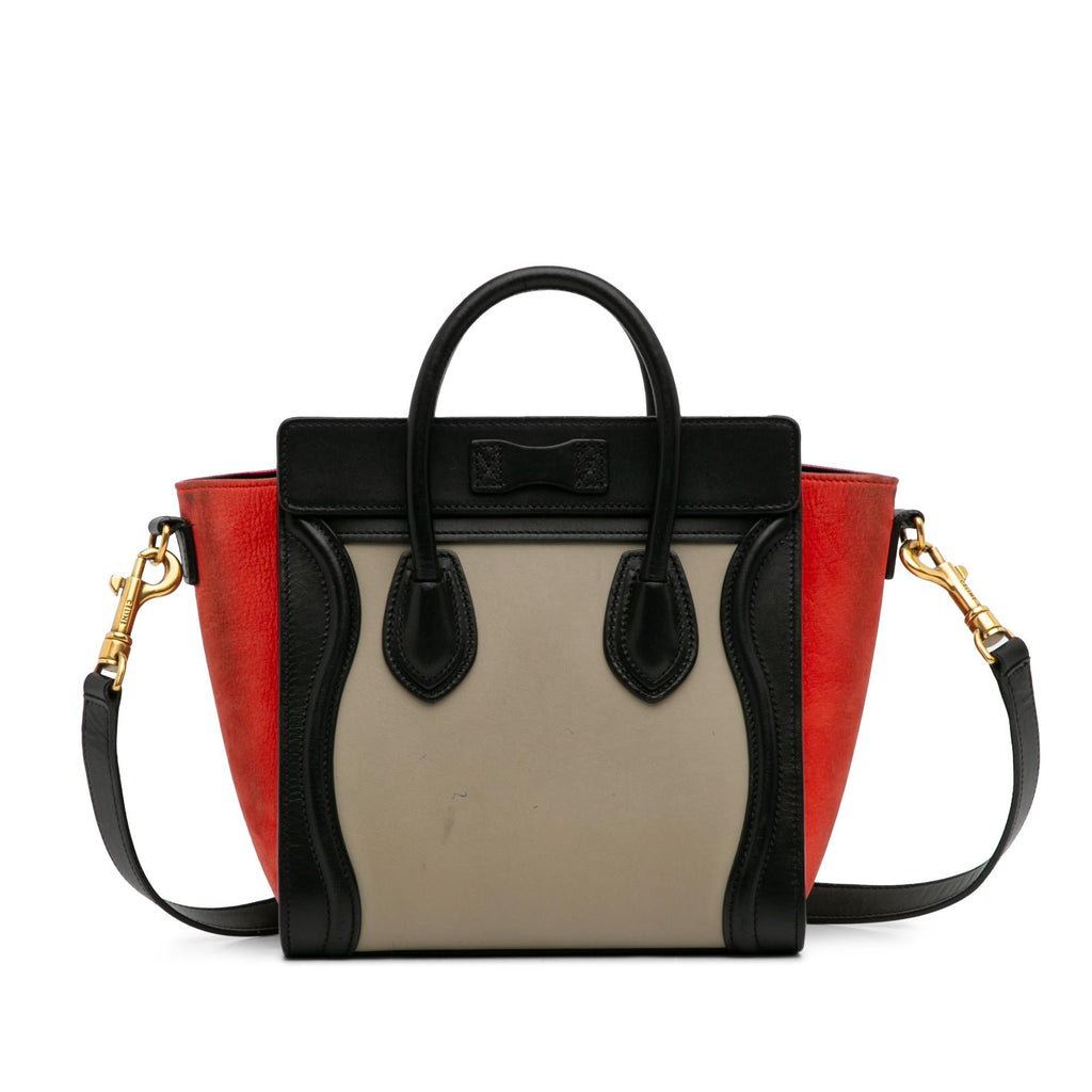 Celine Nano Luggage Tricolor Tote (SHG-J9MWsq)
