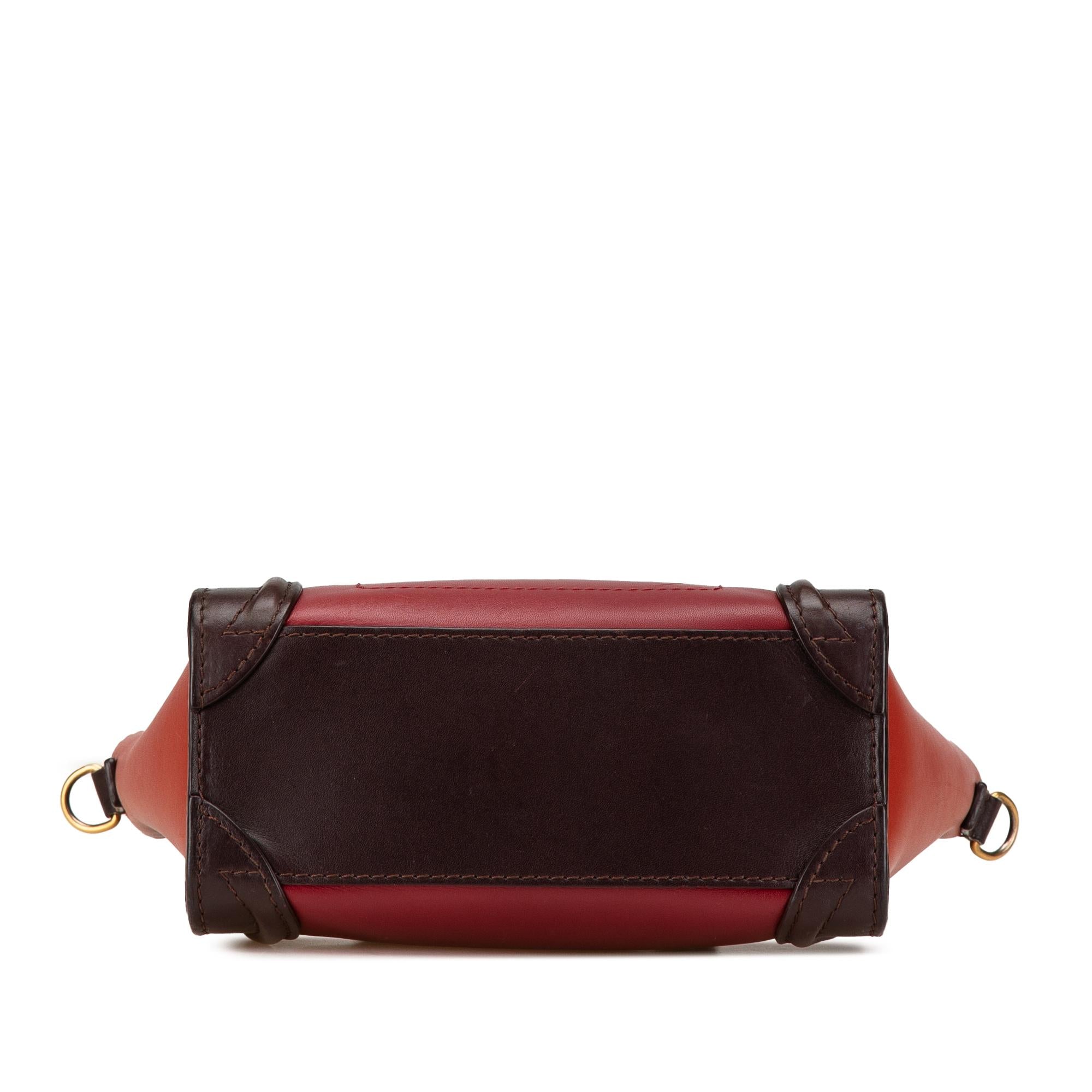 Celine Nano Tricolor Leather Luggage Tote