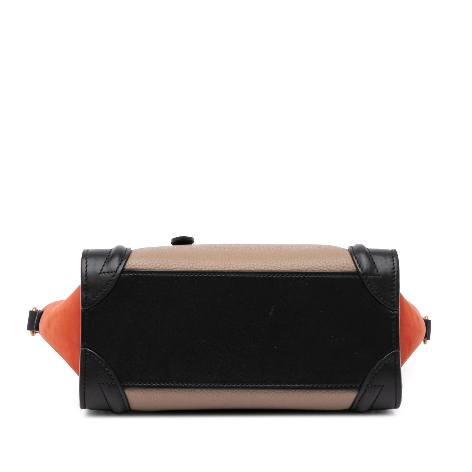 Celine Nano Tricolor Leather Luggage Tote