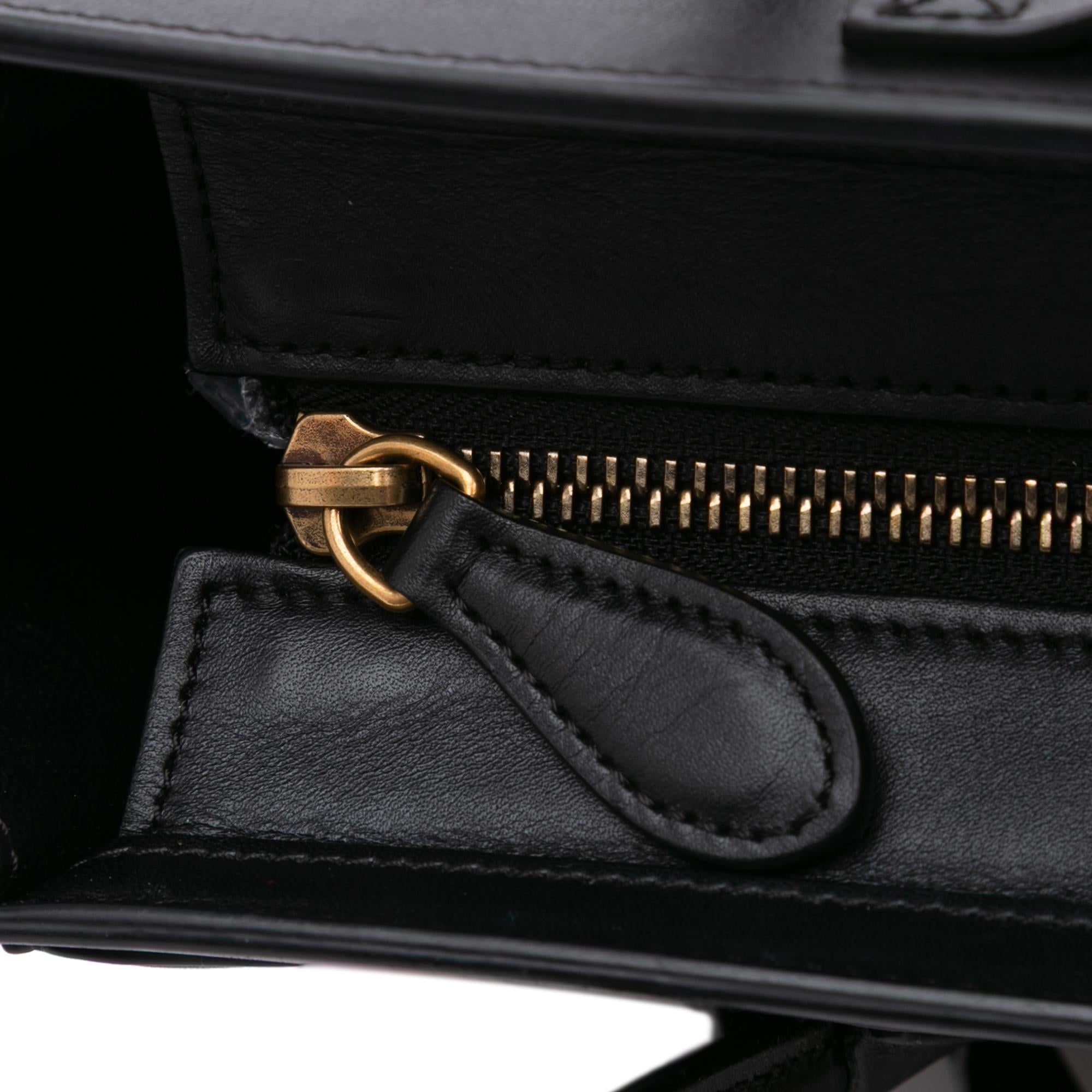 Celine Nano Tricolor Leather Luggage Tote