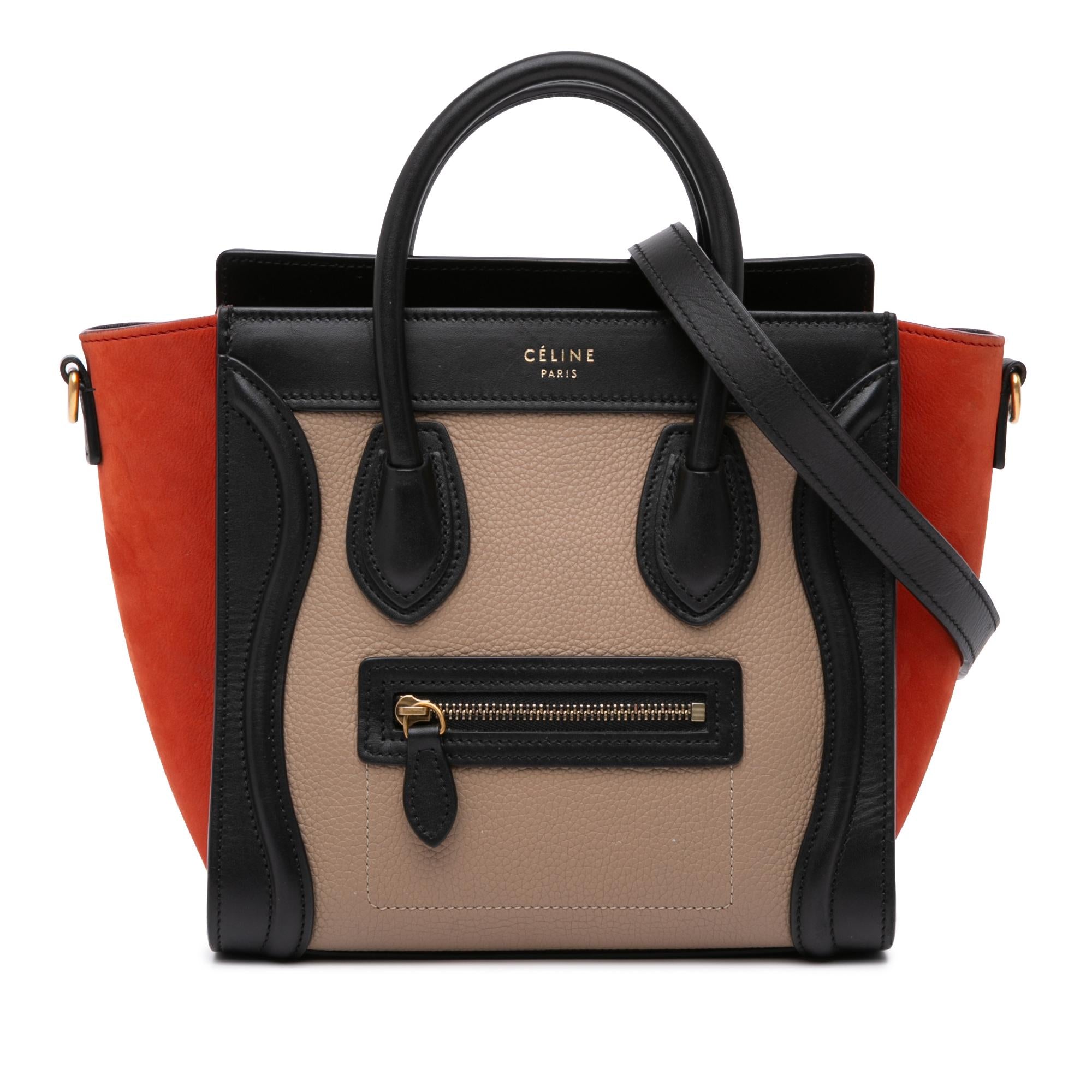 Celine Nano Tricolor Leather Luggage Tote