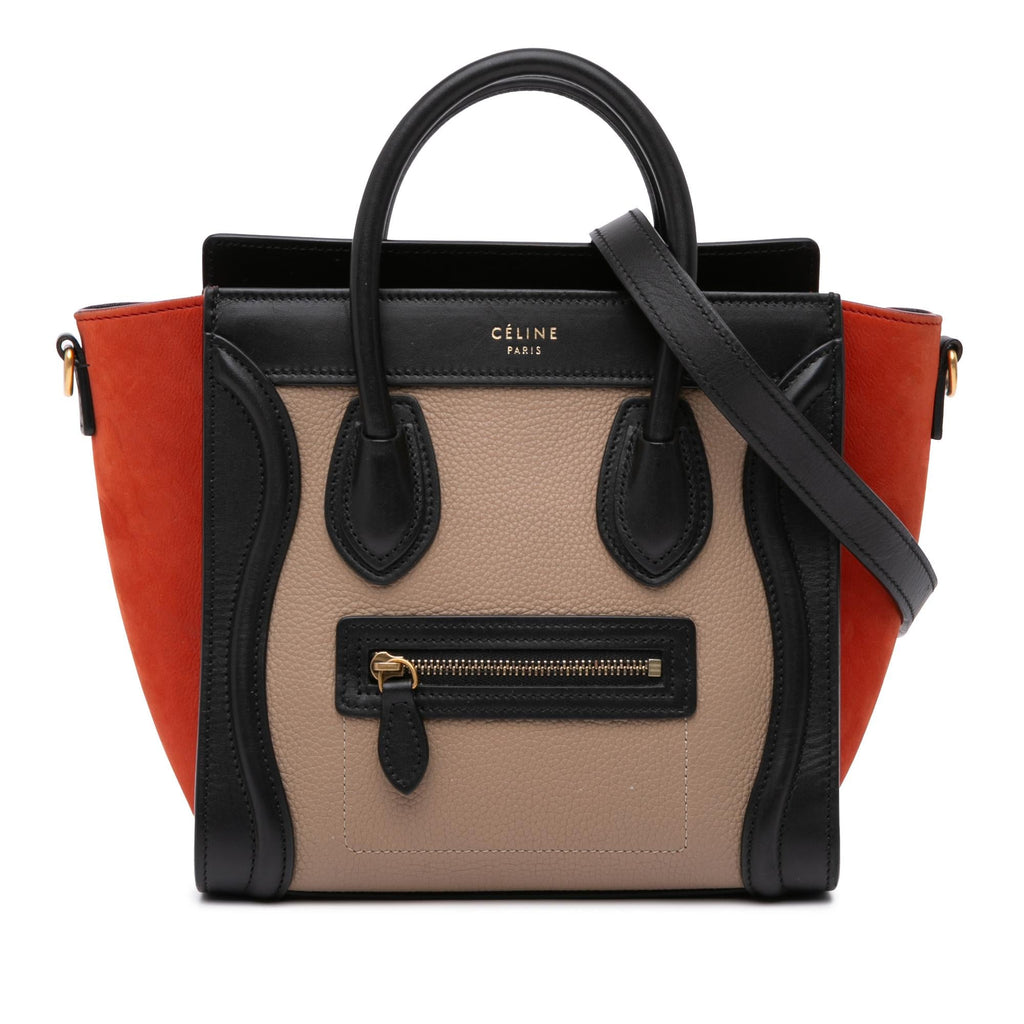 Celine Nano Tricolor Leather Luggage Tote