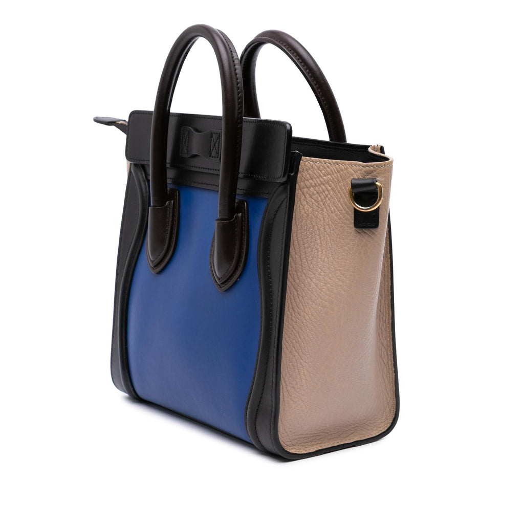 Celine Nano Tricolor Leather Luggage Tote