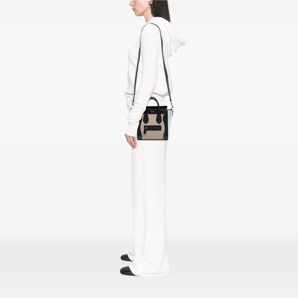 Celine Nano Tricolor Leather Luggage Tote