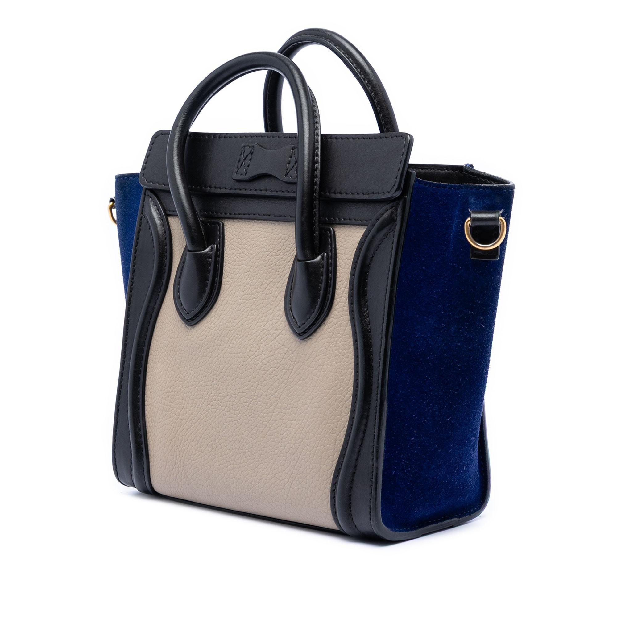 Celine Nano Tricolor Leather Luggage Tote