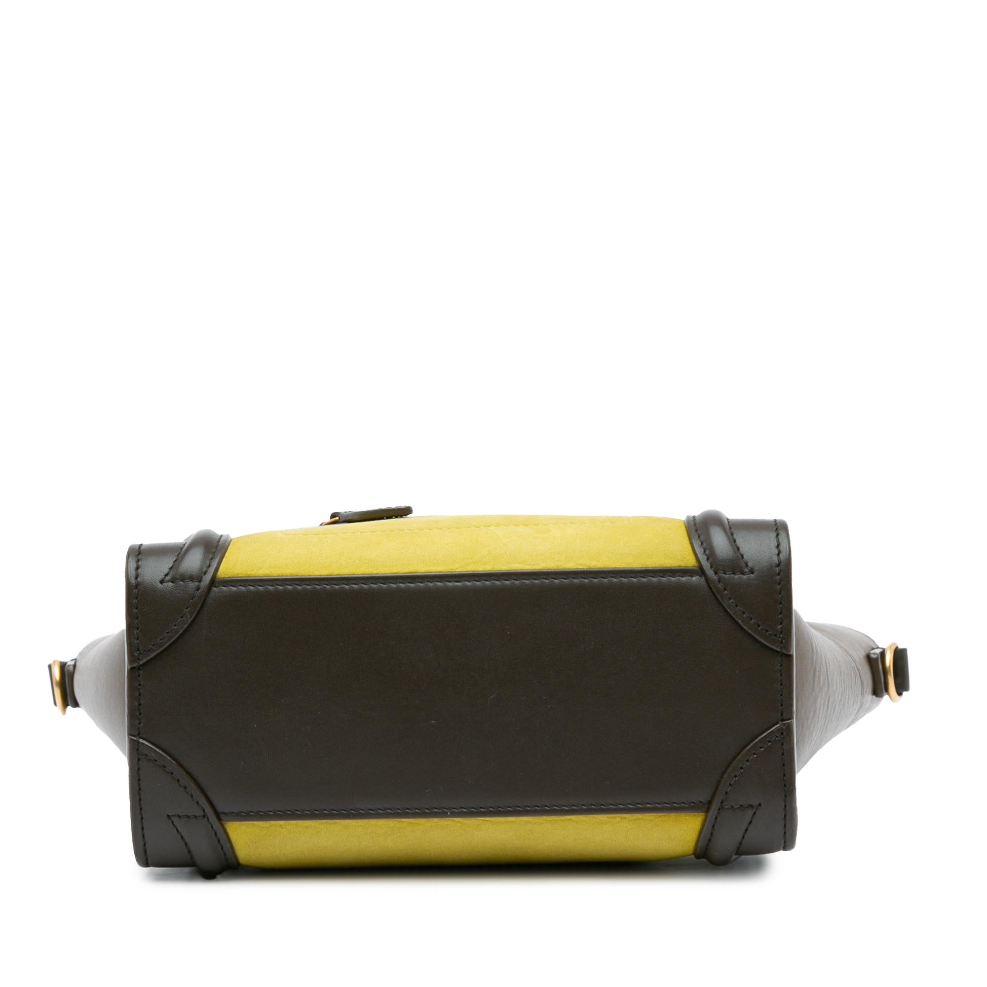 Celine Nano Tricolor Nubuck and Calfskin Luggage Tote (SHG-ikhilU)