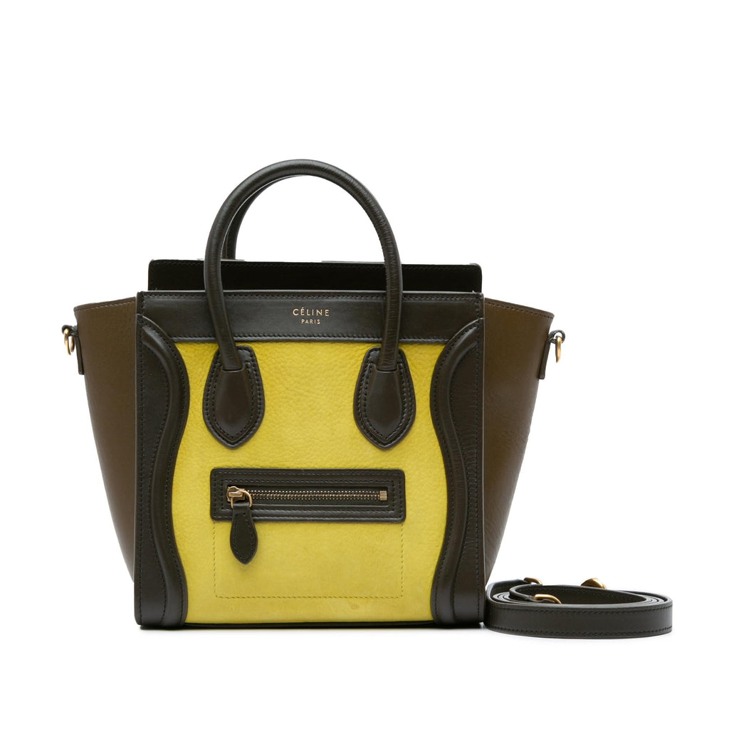 Celine Nano Tricolor Nubuck and Calfskin Luggage Tote (SHG-ikhilU)