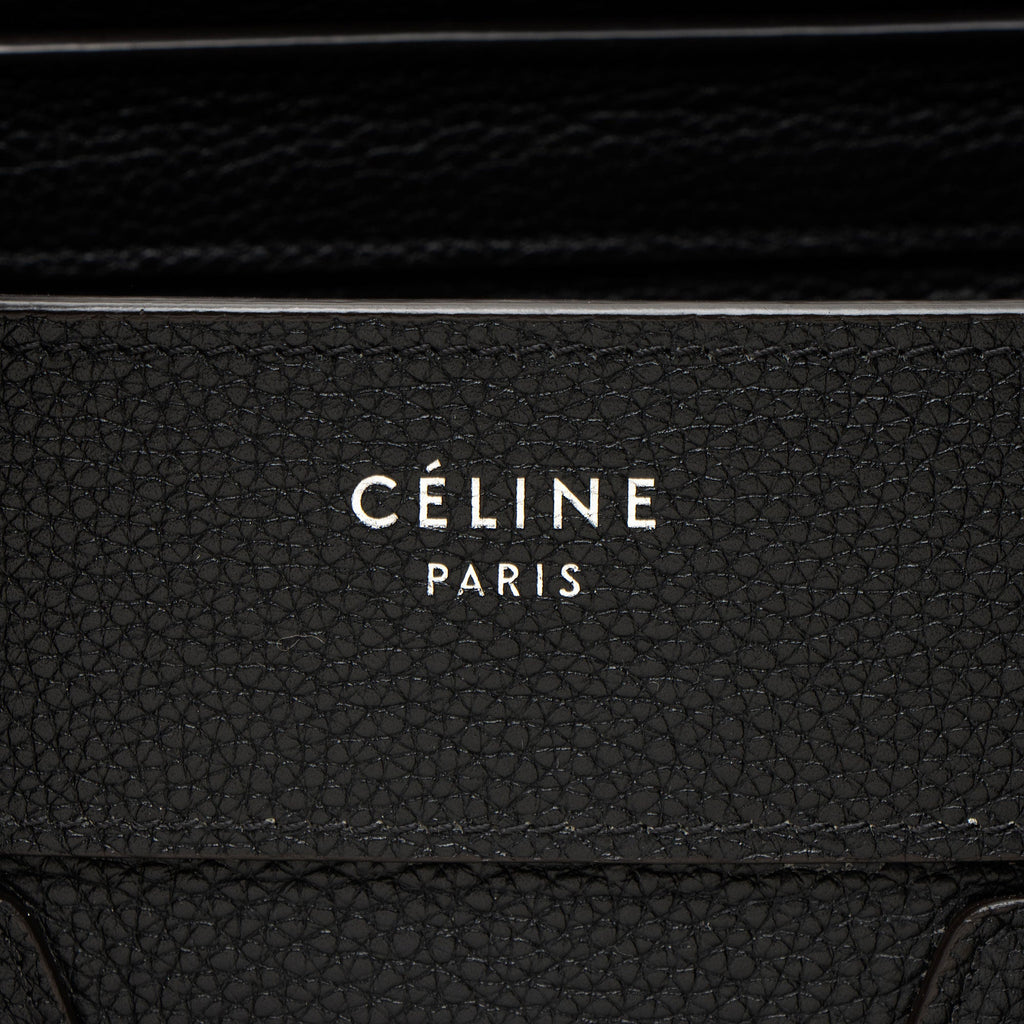 Celine Pebbled Leather Micro Luggage Tote