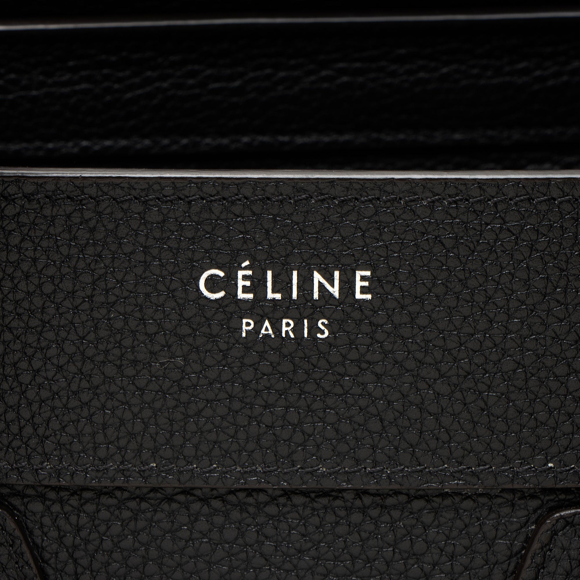 Celine Pebbled Leather Micro Luggage Tote