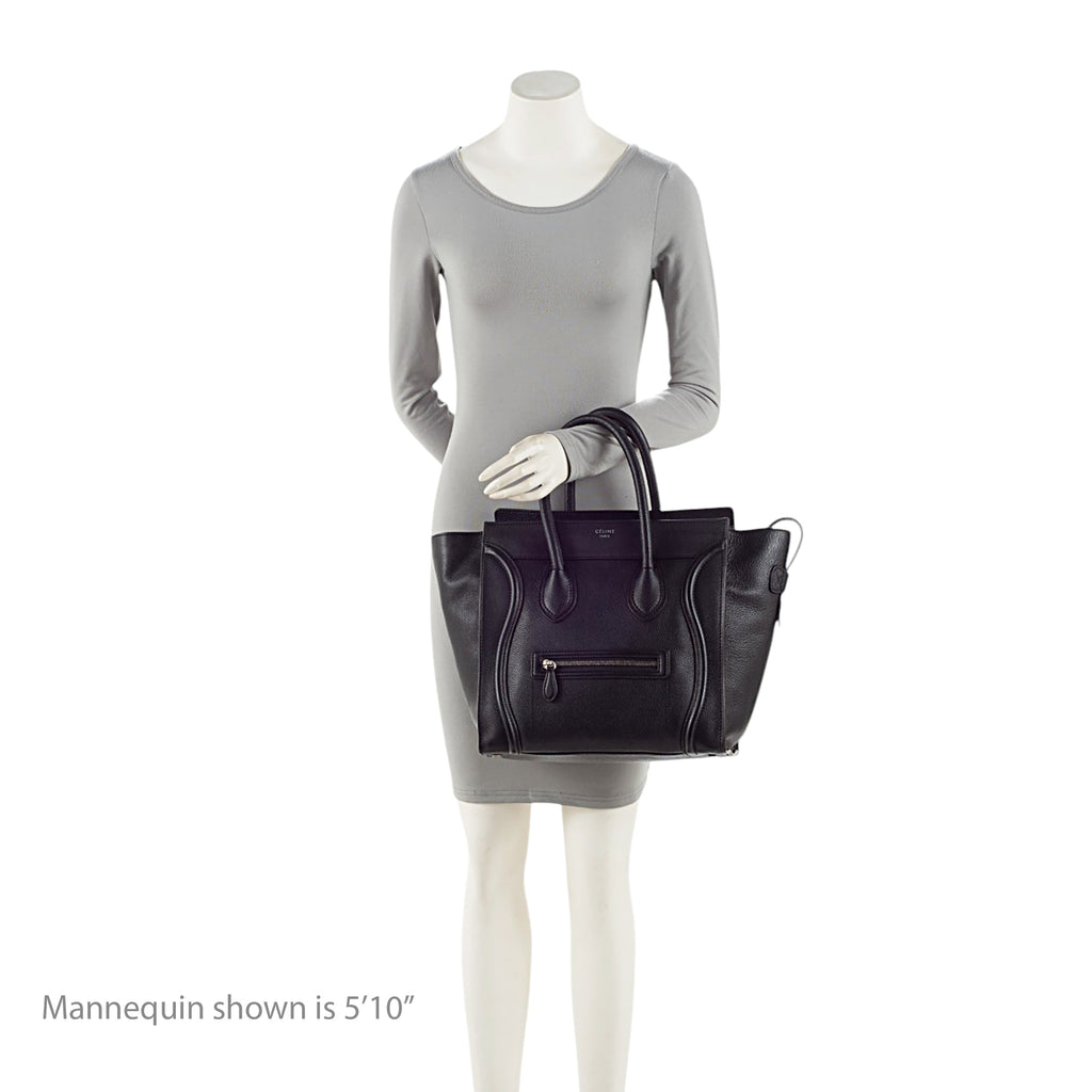 Celine Pebbled Leather Mini Luggage Tote