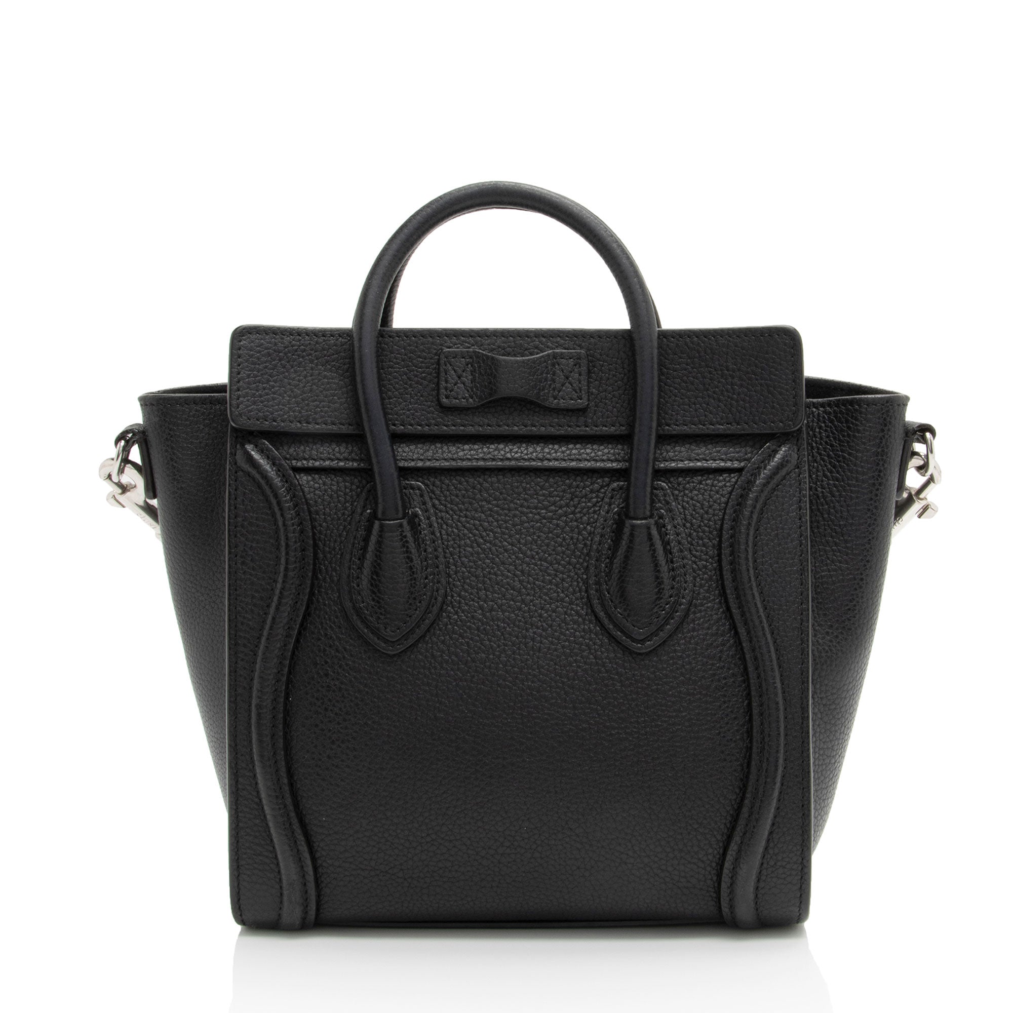 Celine Pebbled Leather Nano Luggage Tote (SHF-fk9HTz)