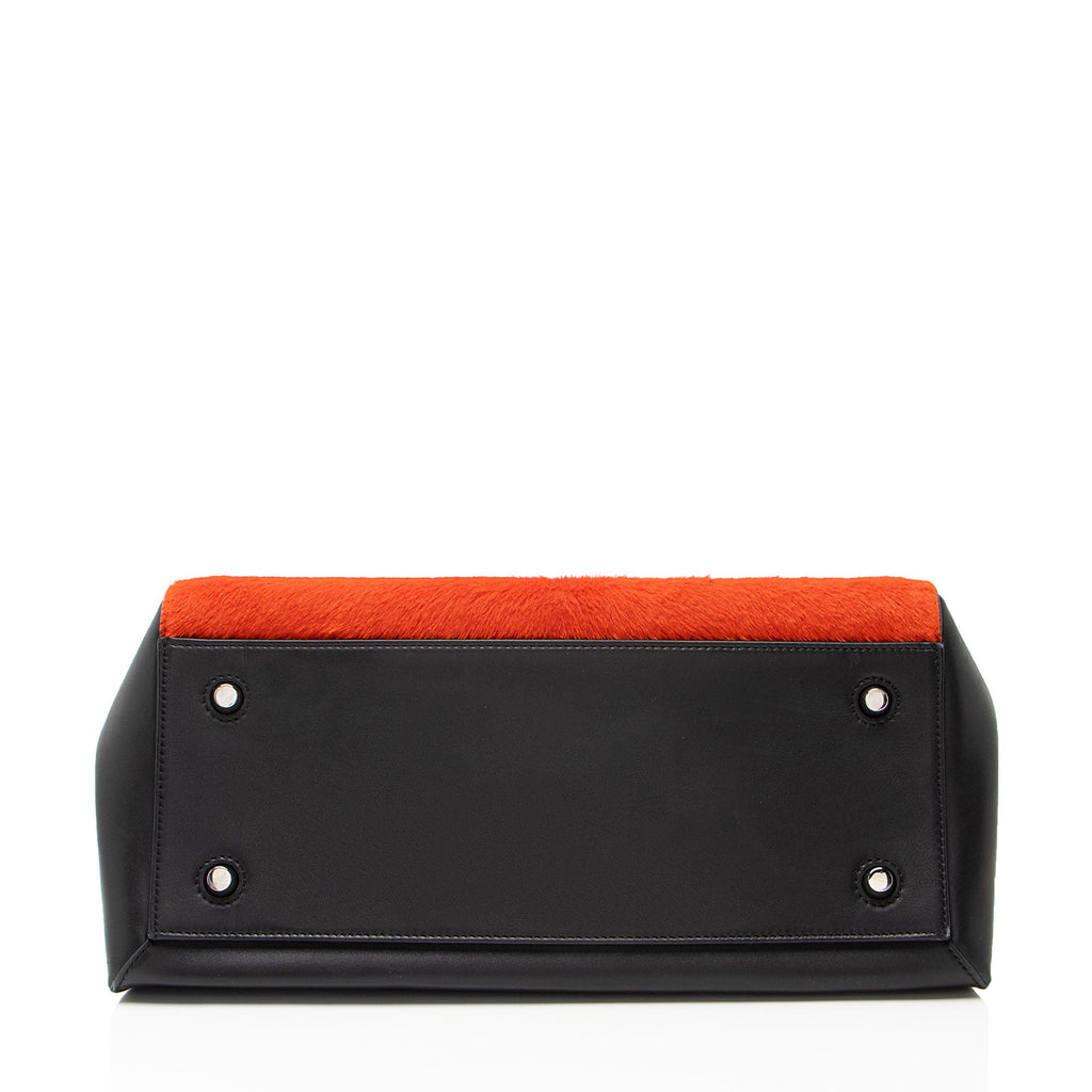 Celine Pony Hair Leather Edge Medium Top Handle