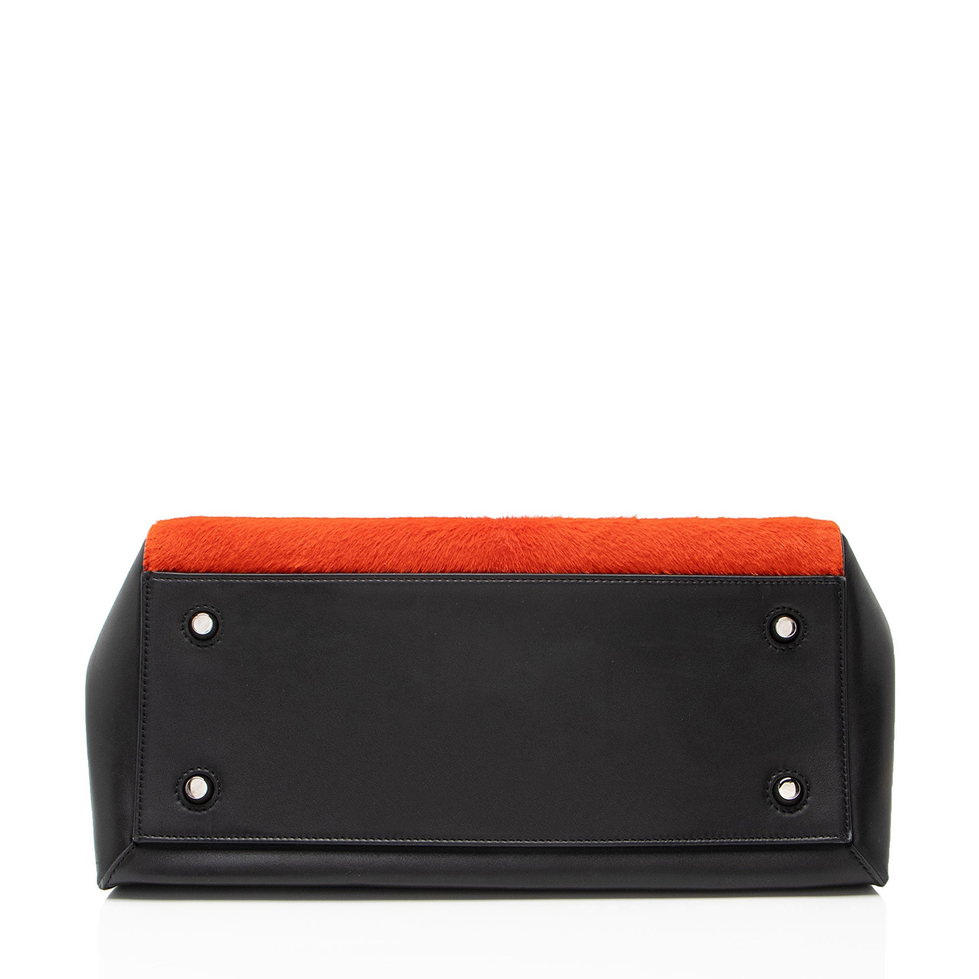 Celine Pony Hair Leather Edge Medium Top Handle