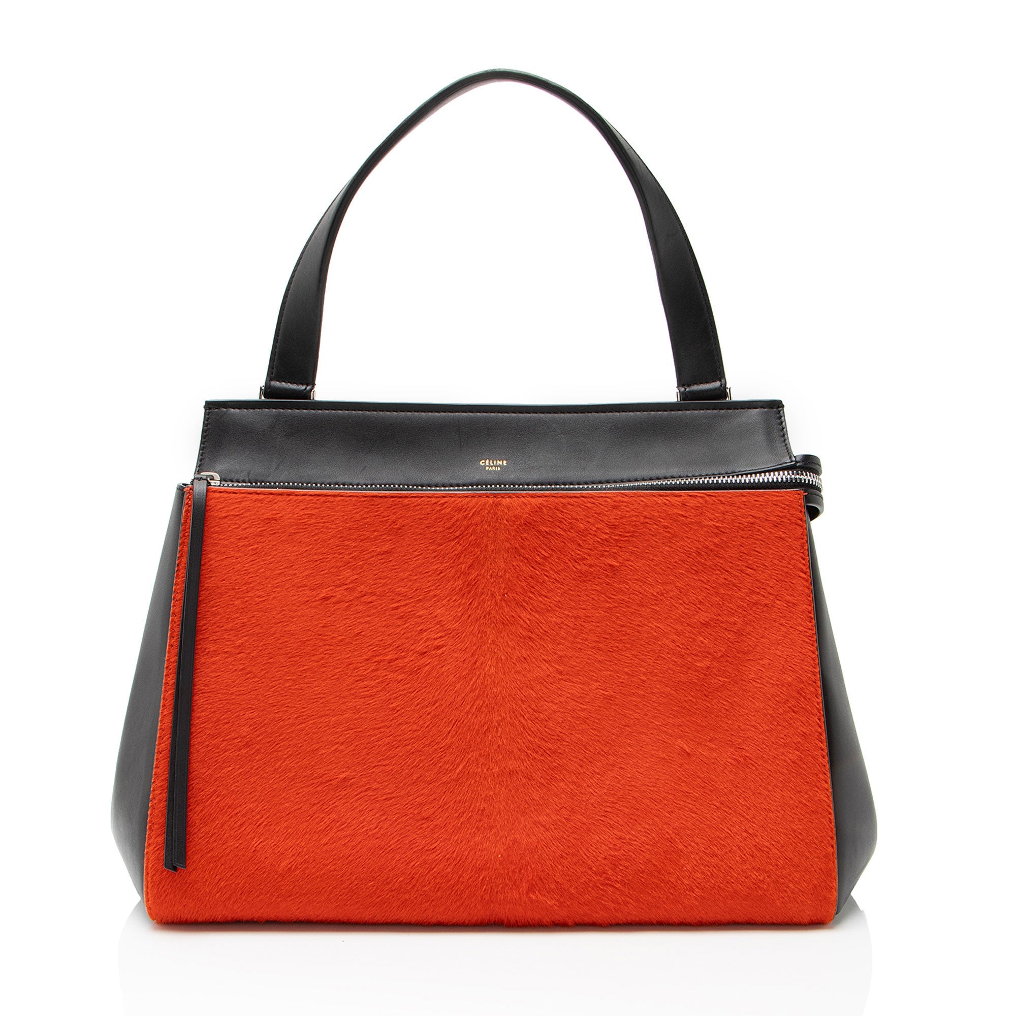 Celine Pony Hair Leather Edge Medium Top Handle
