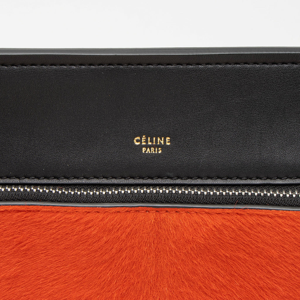 Celine Pony Hair Leather Edge Medium Top Handle