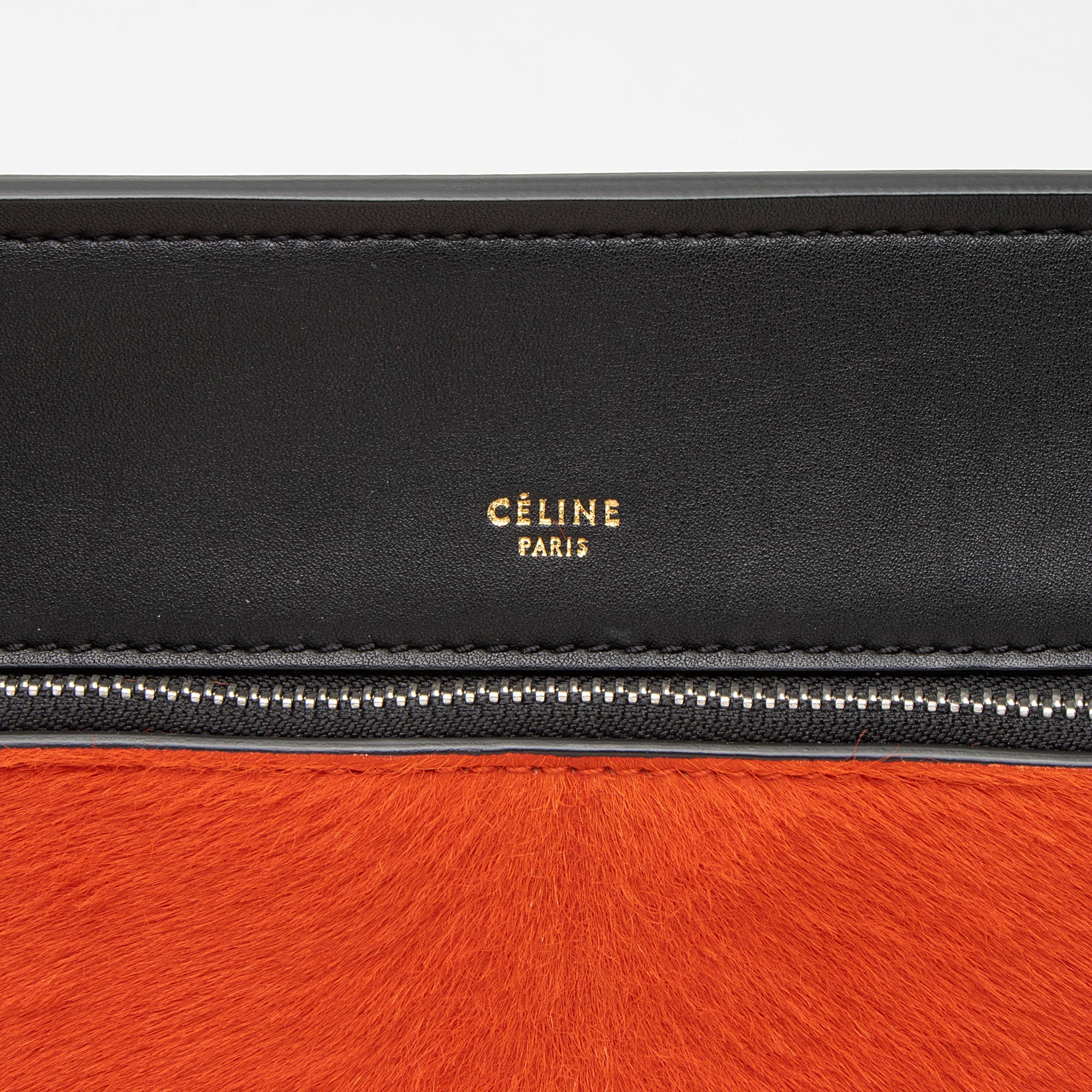 Celine Pony Hair Leather Edge Medium Top Handle