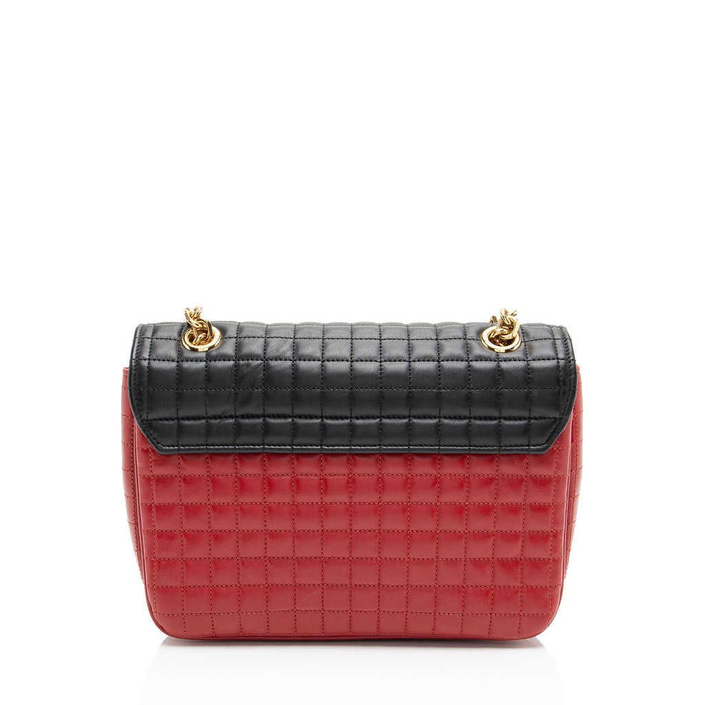 Celine Quilted Leather C Medium Flap Bag