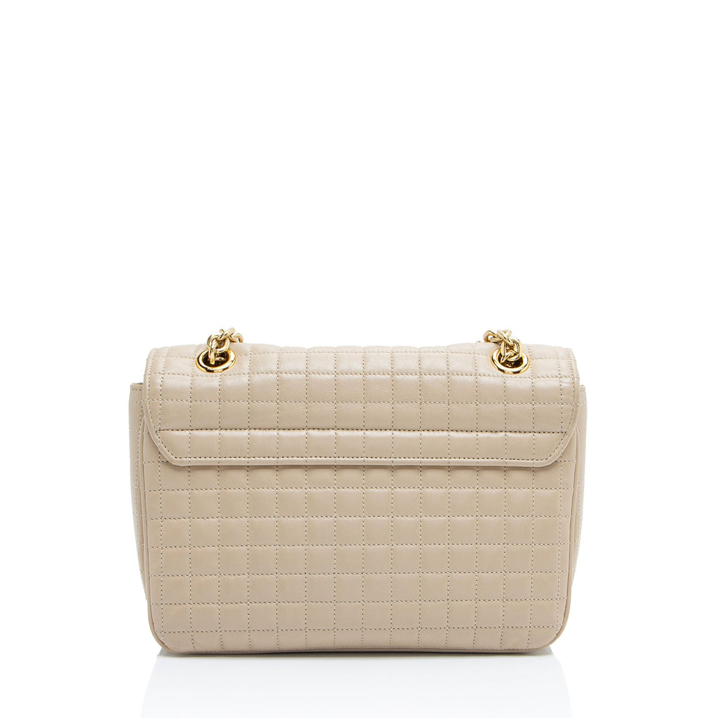 Celine Quilted Leather C Medium Flap Bag