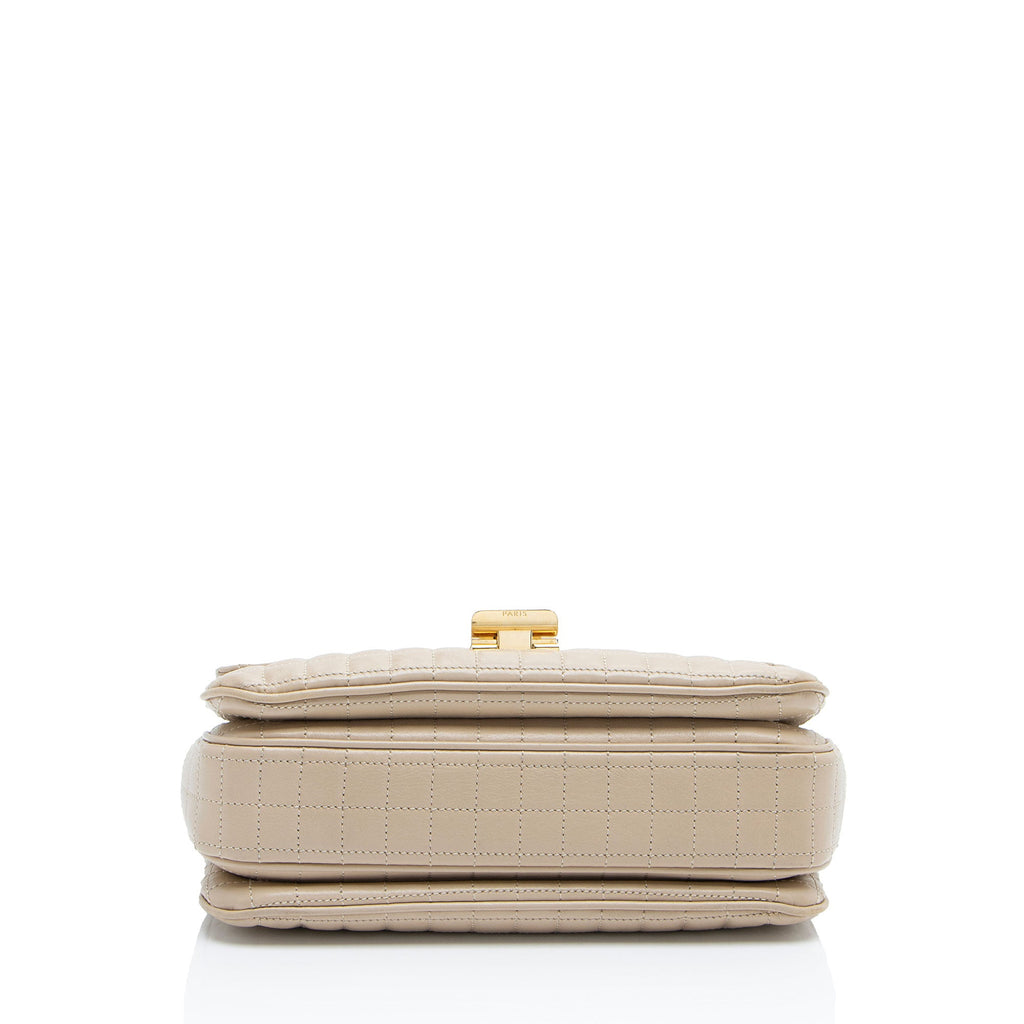 Celine Quilted Leather C Medium Flap Bag