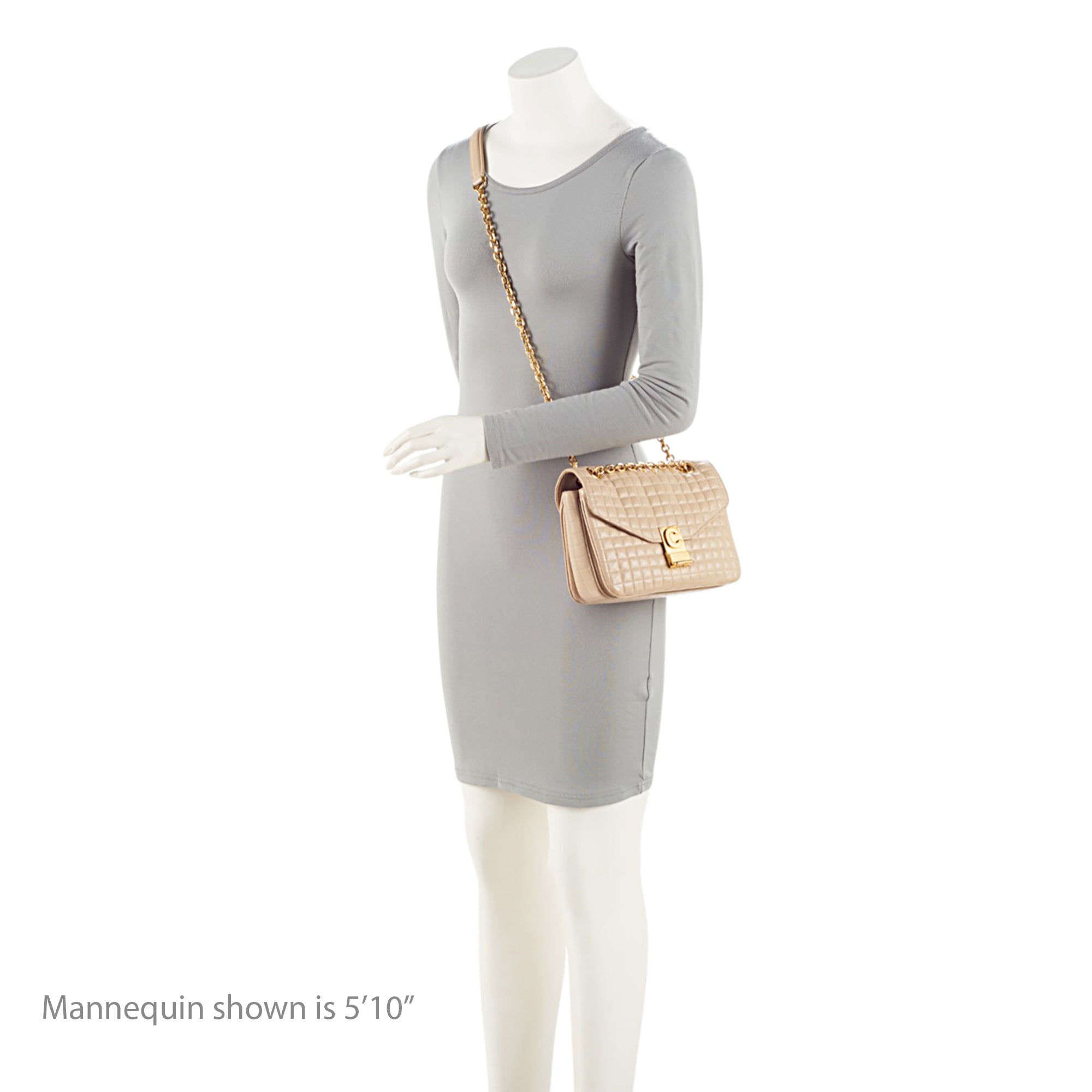 Celine Quilted Leather C Medium Flap Bag