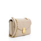 Celine Quilted Leather C Medium Flap Bag