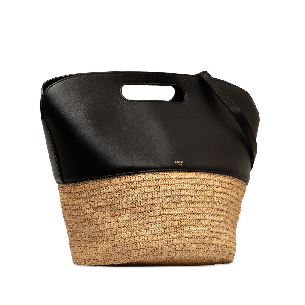 Celine Raffia Basket Satchel (SHG-tjDLMJ)