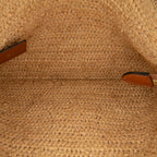 Celine Raffia Cuir Triomphe Zip Pouch