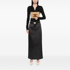 Celine Raffia Cuir Triomphe Zip Pouch
