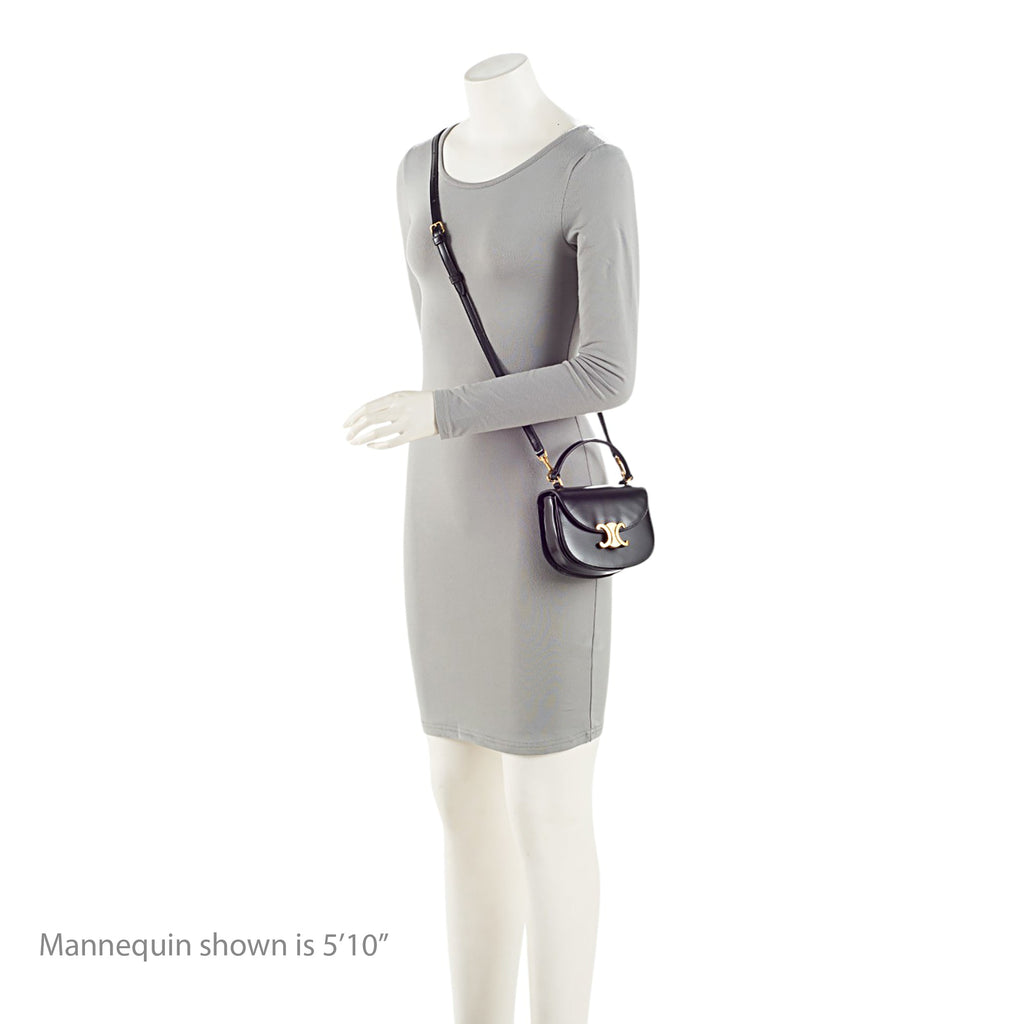 Celine Shiny Calfskin Besace Clea Shoulder Bag