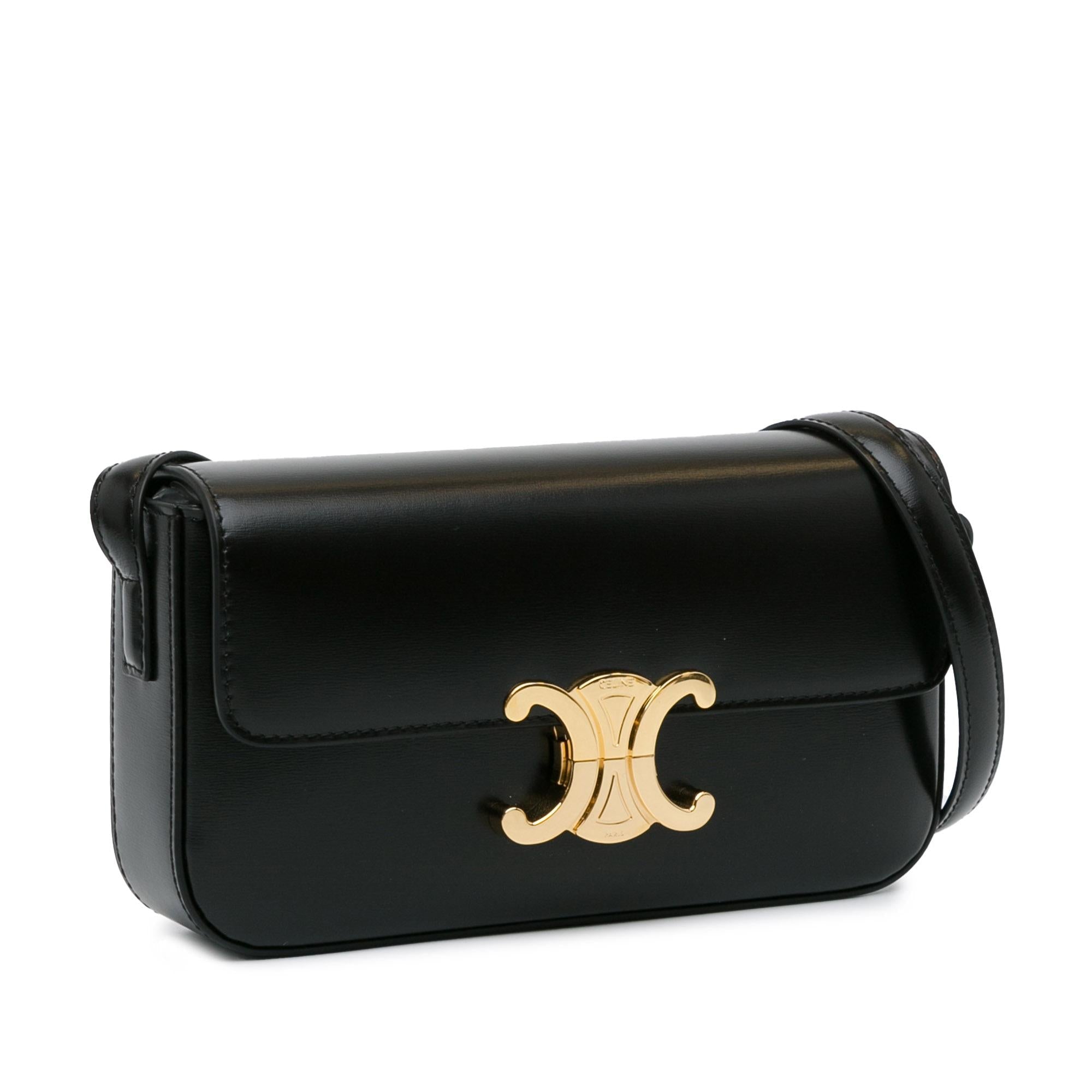 Celine Shiny Calfskin Claude Shoulder Bag (SHG-UEum9T)