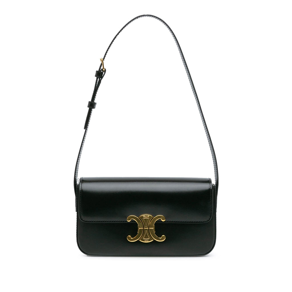 Celine Shiny Calfskin Claude Shoulder Bag (SHG-jCx2xn)