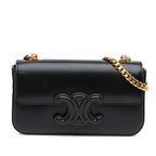 Celine Shiny Calfskin Triomphe Claude Chain Shoulder Bag