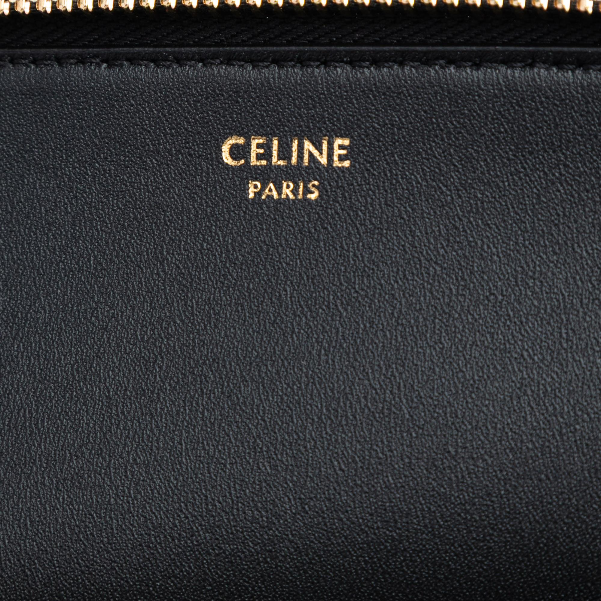 Celine Shiny Calfskin Triomphe Pouch