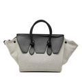 Celine Small Bicolor Canvas and Calfskin Tie Knot Handbag