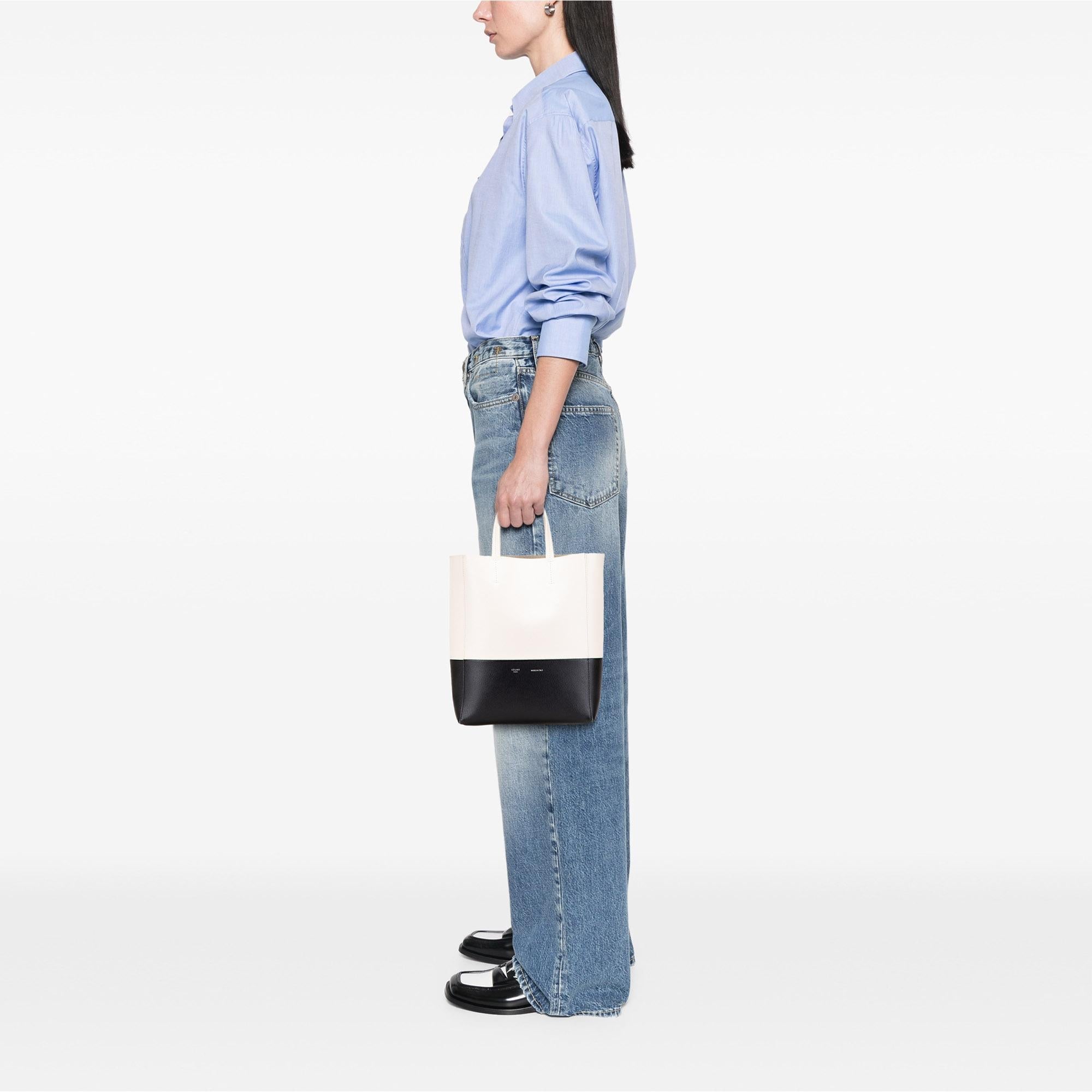 Celine Small Bicolor Leather Vertical Cabas