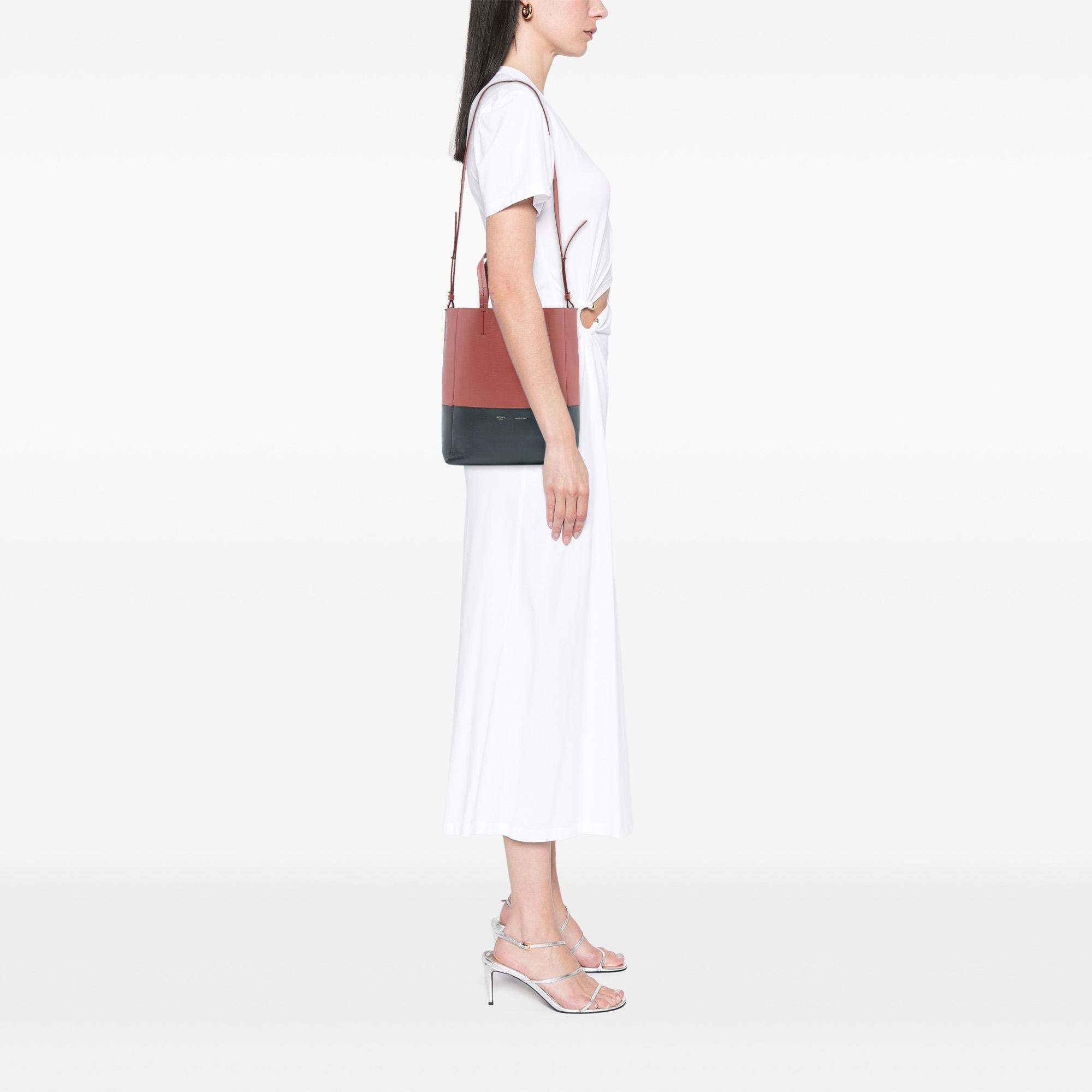 Celine Small Bicolor Leather Vertical Cabas