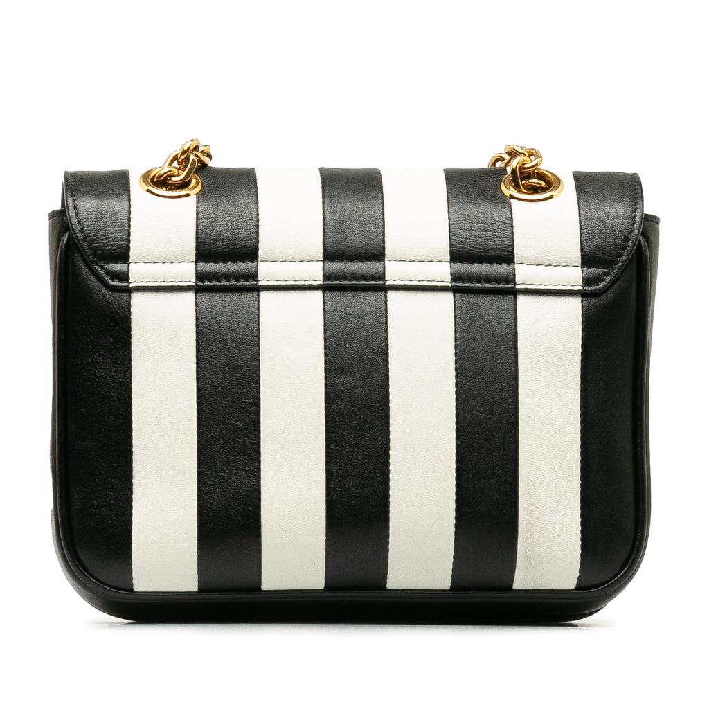 Celine Small C Striped Leather Bag