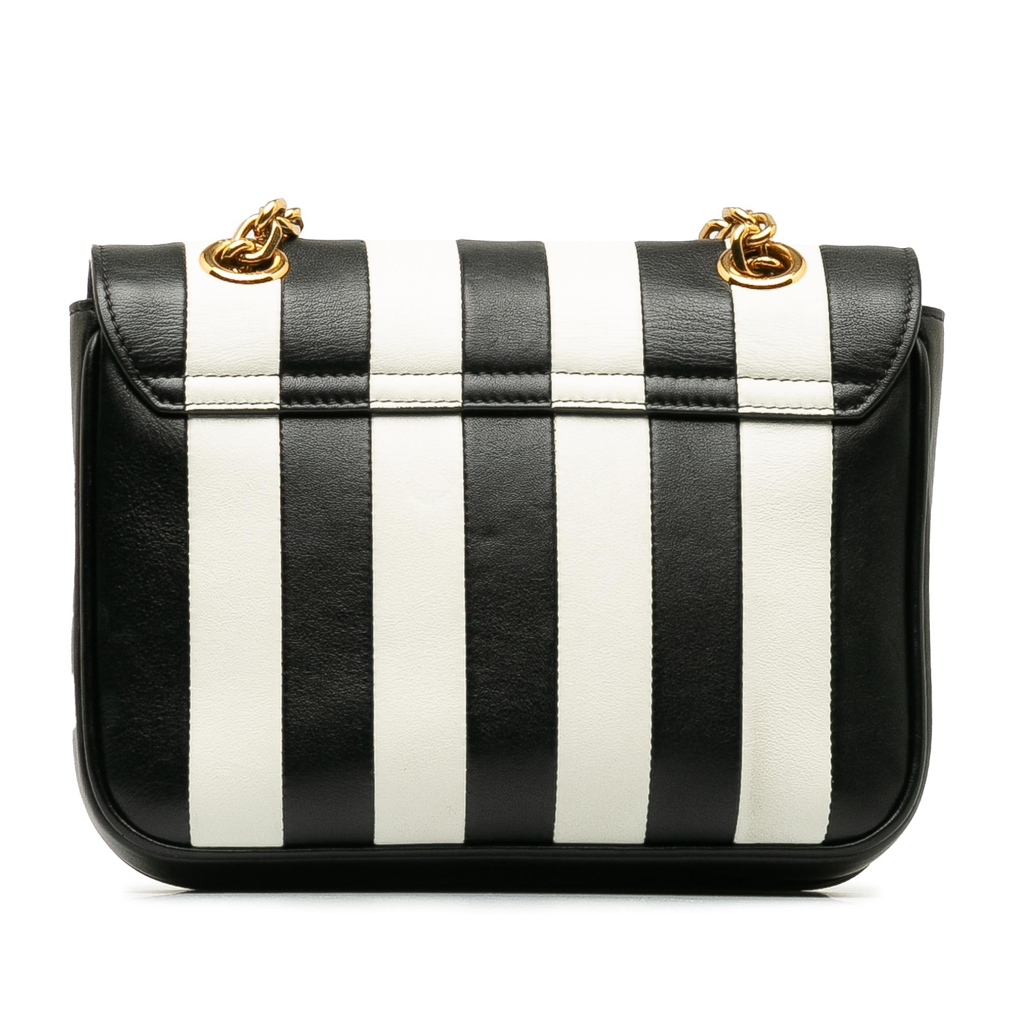 Celine Small C Striped Leather Bag