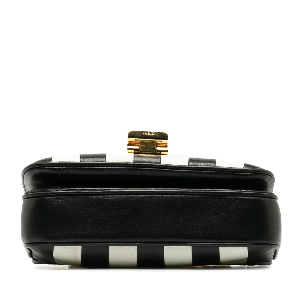 Celine Small C Striped Leather Bag