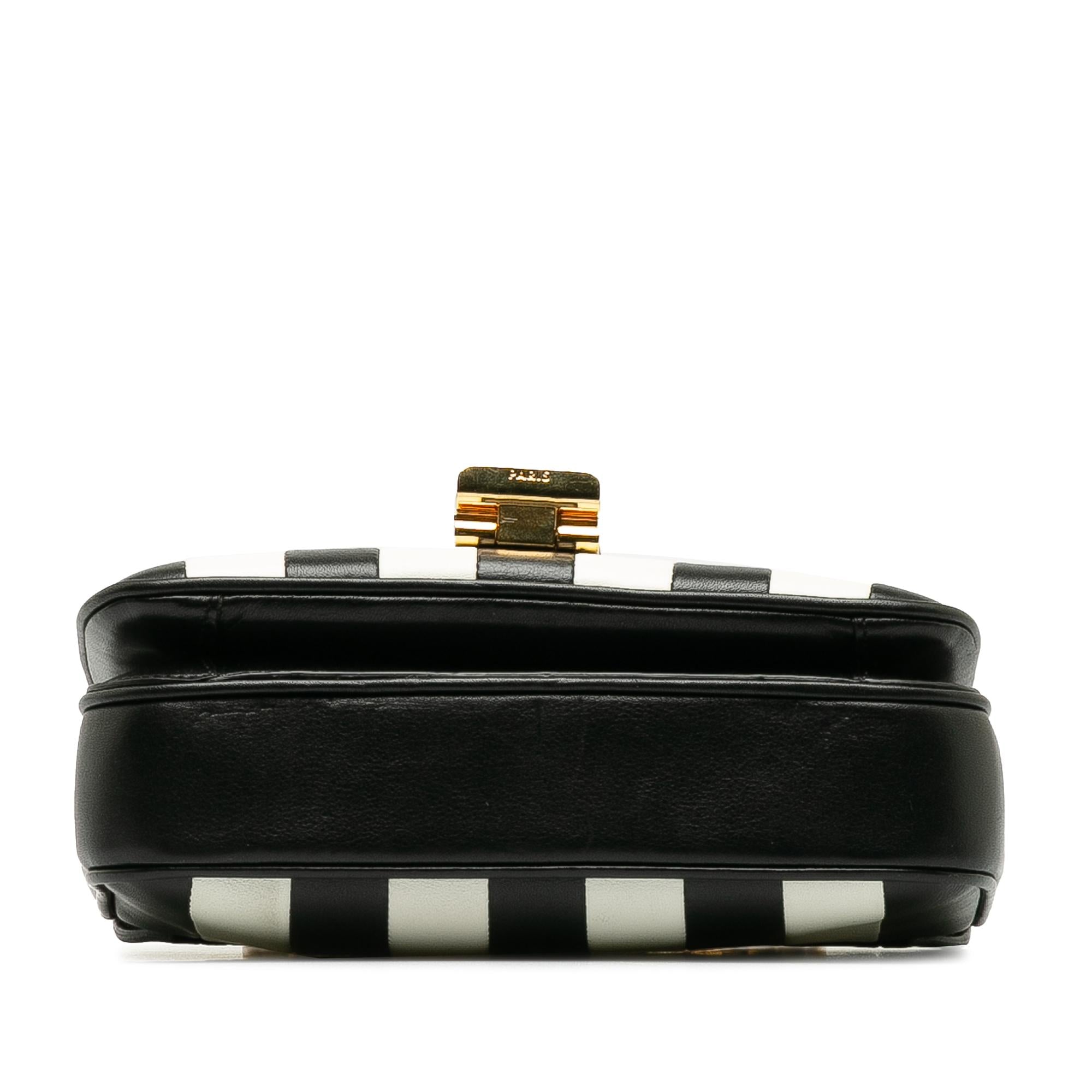 Celine Small C Striped Leather Bag